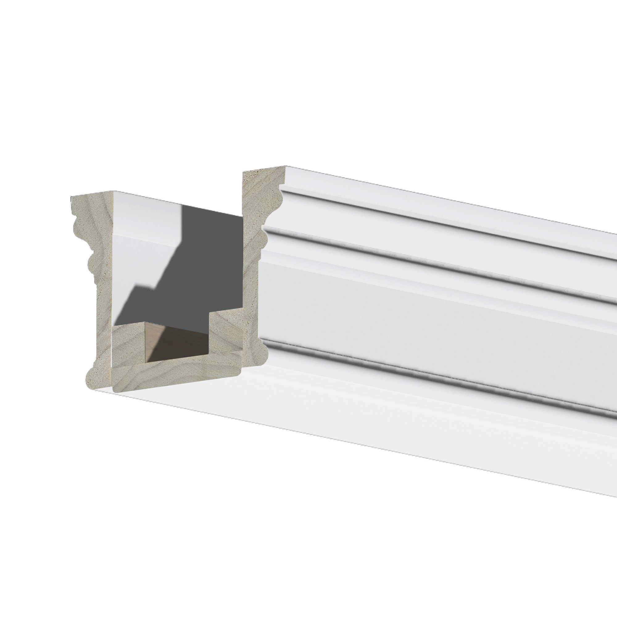 Ornamental Mouldings BEAMPRM07-92PWH5X3 5.0625-in x 3.625-in x 92-in White Finished Wood U-Shaped Decorative Beam