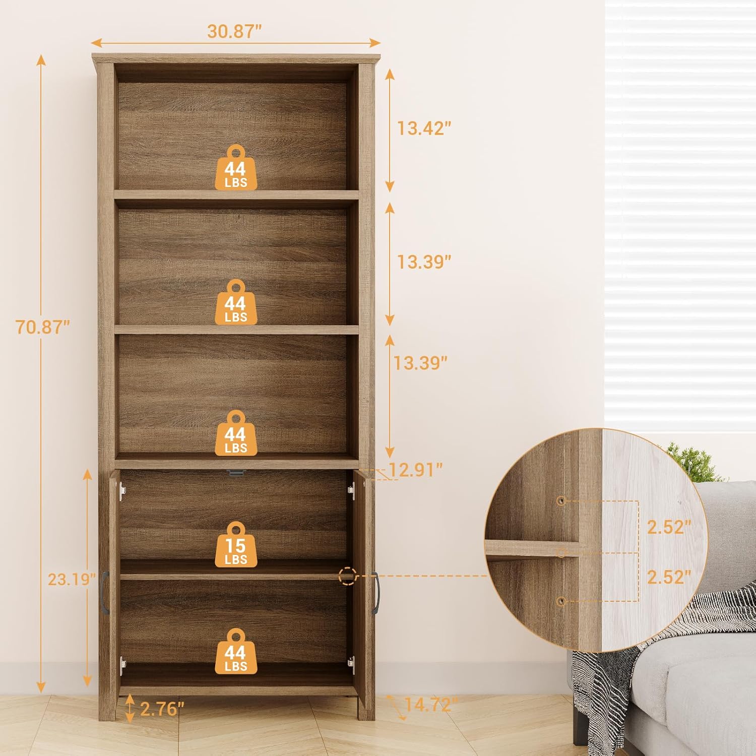 Qeetex LHF-SJ-PHO-15RB071J bookcases - View #2