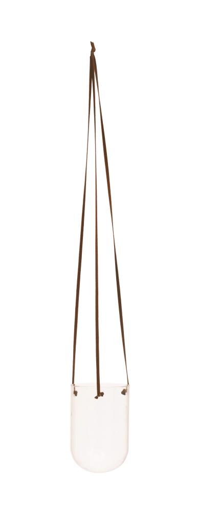 Creative Co-Op AH1334 Round 4-in W x 6-in H Clear Glass Hanging Planter