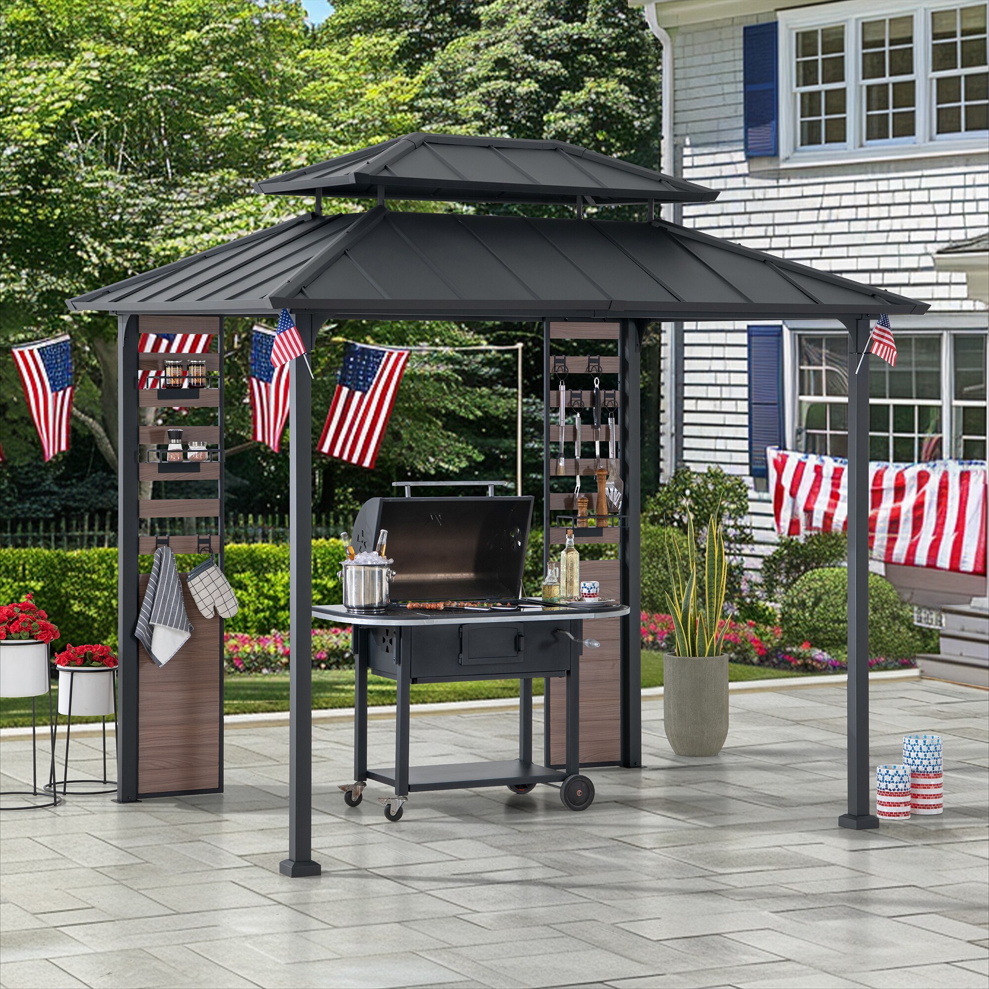 Sunjoy A102027630 Wood-Resin-Gazebos - View #2