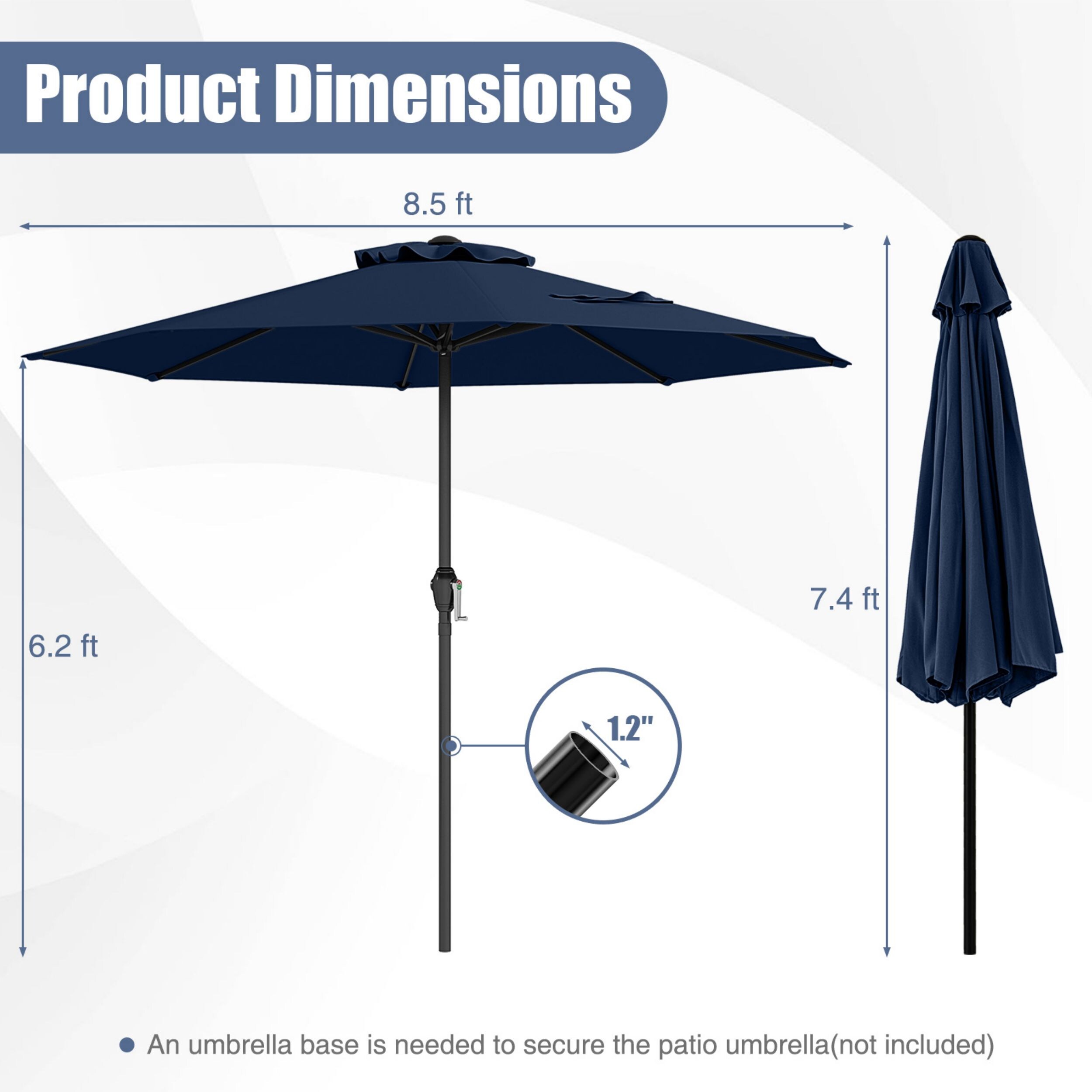 WELLFOR DOZN70932GR Umbrellas-2 - View #2