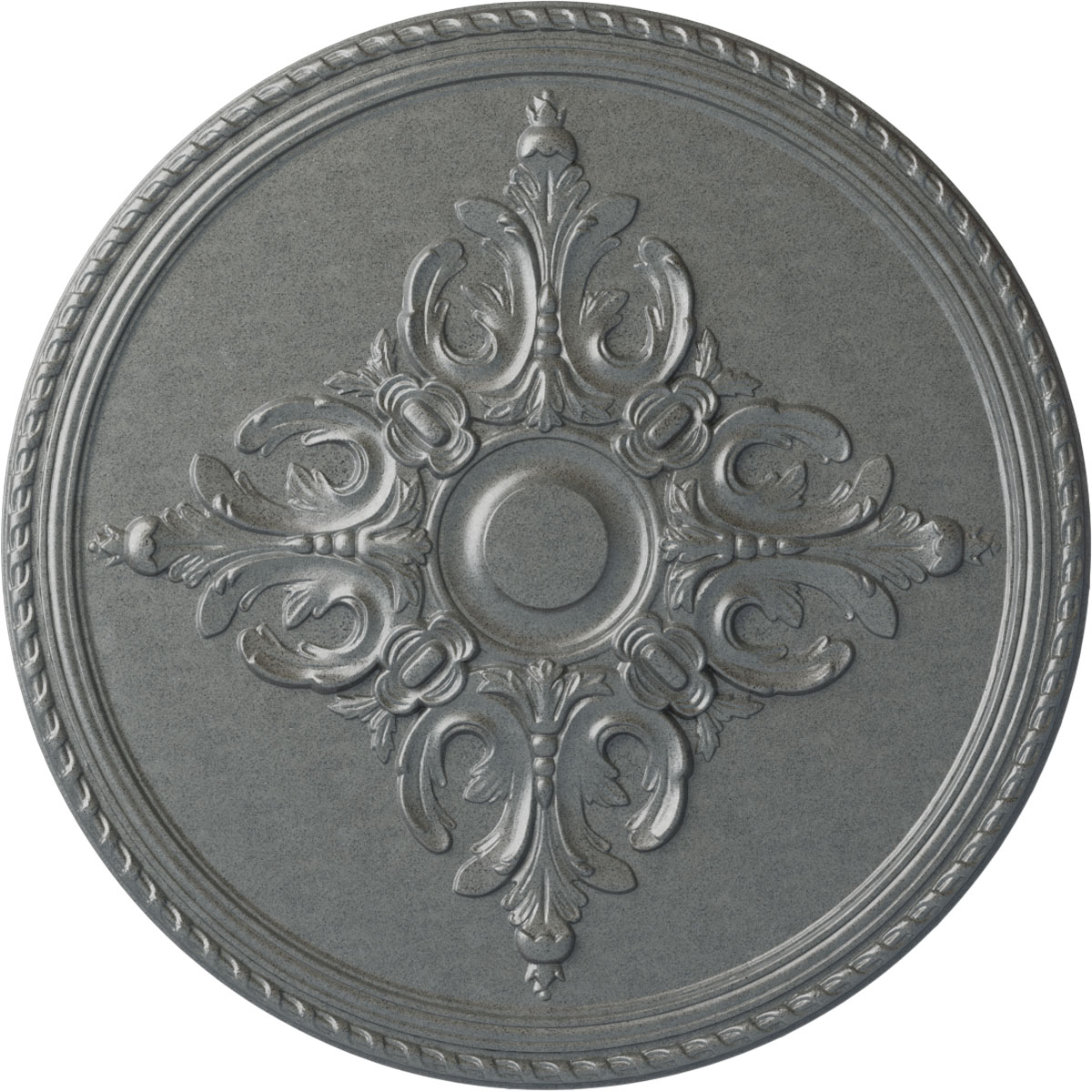 Ekena Millwork CM40MIPLS Milton 40.625-in W x 40.625-in L Painted Platinum Polyurethane Whole Ceiling Medallion
