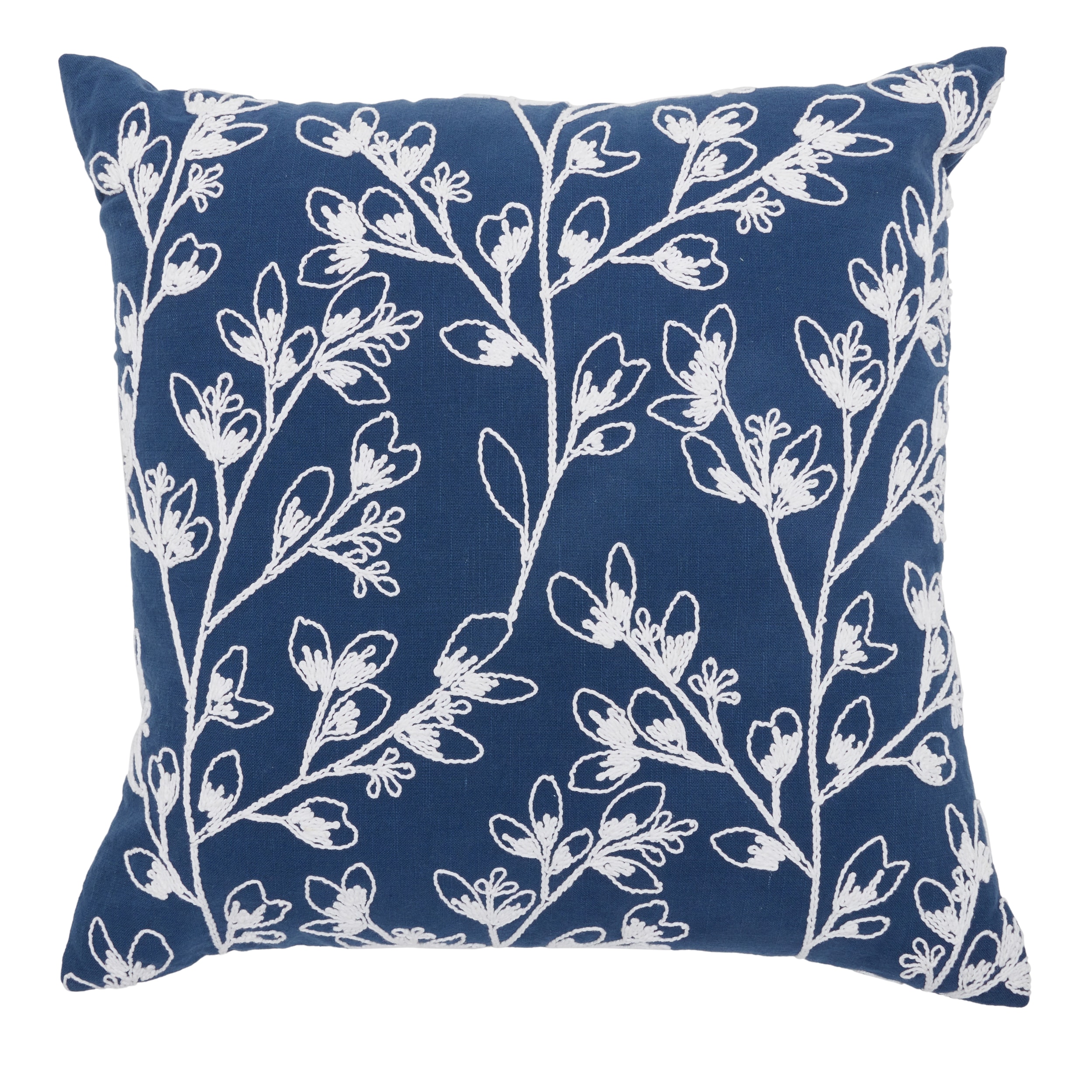 allen + roth T-19454 20-in x 20-in Navy Blue Square Indoor Decorative Pillow