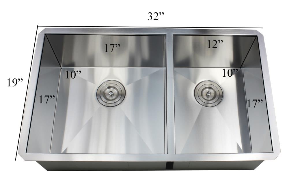 Kingsman Hardware Zero Radius Undermount 32-in x 19-in Stainless Steel ...