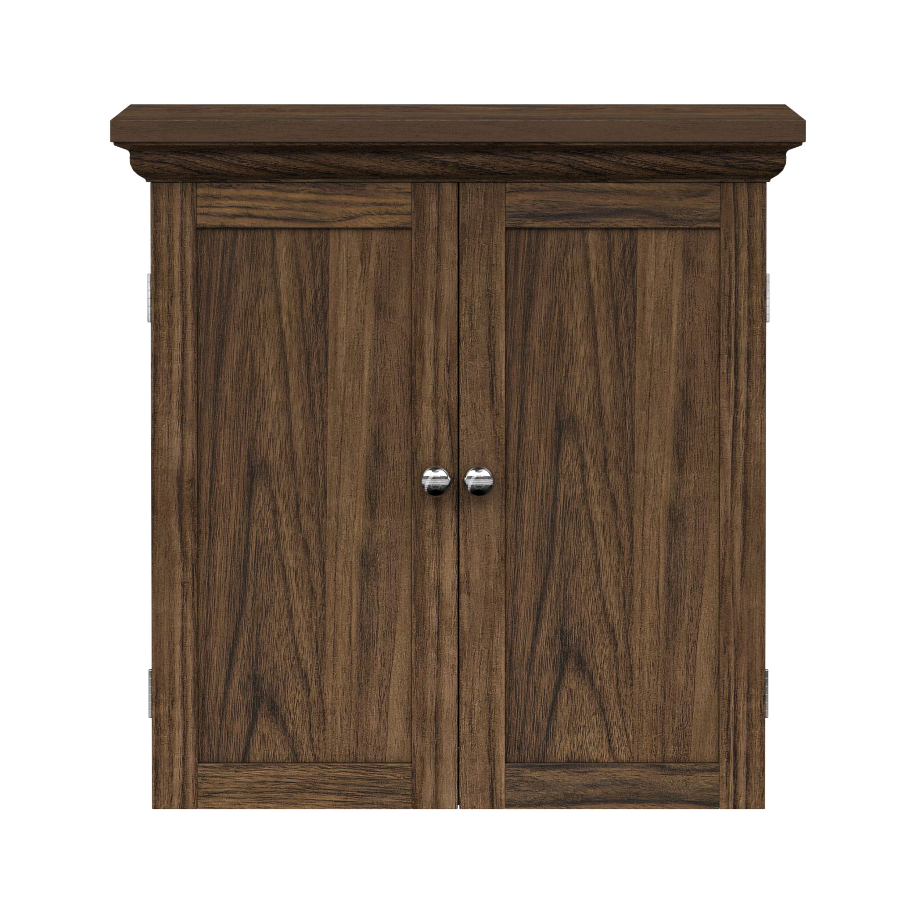 Teamson Home ELG-674WA 22.24-in x 24.02-in x 7.99-in Walnut Bathroom Wall Cabinet
