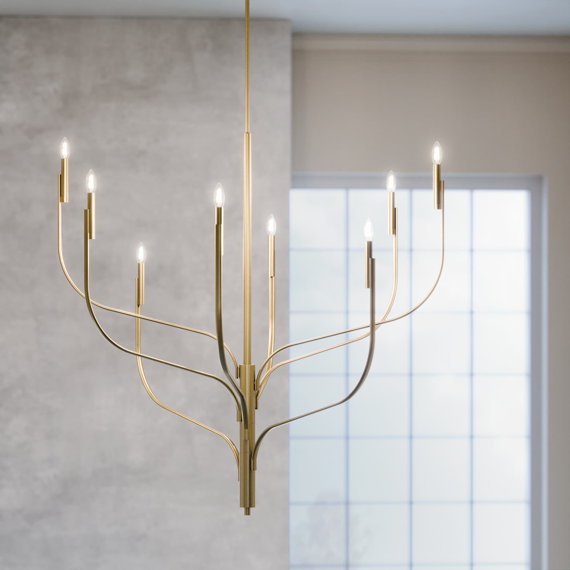 Kichler Livadia 6-Light Gold Modern/Contemporary Bare Bulb Chandelier
