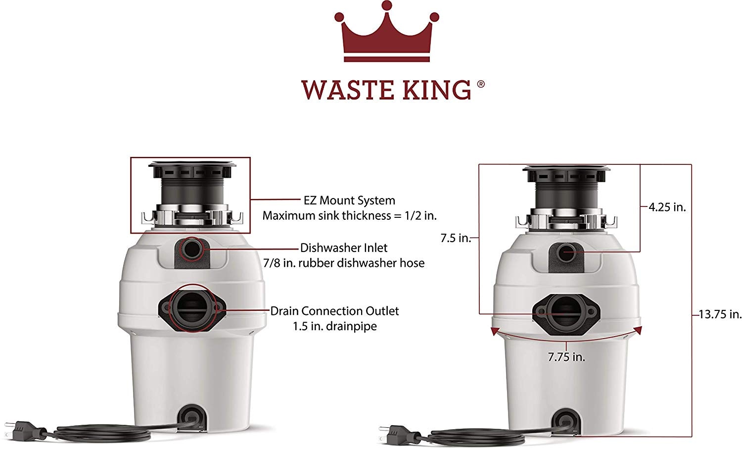 Waste King Legend Corded 3/4-HP Continuous Feed Noise Insulation Garbage  Disposal in the Garbage Disposals department at