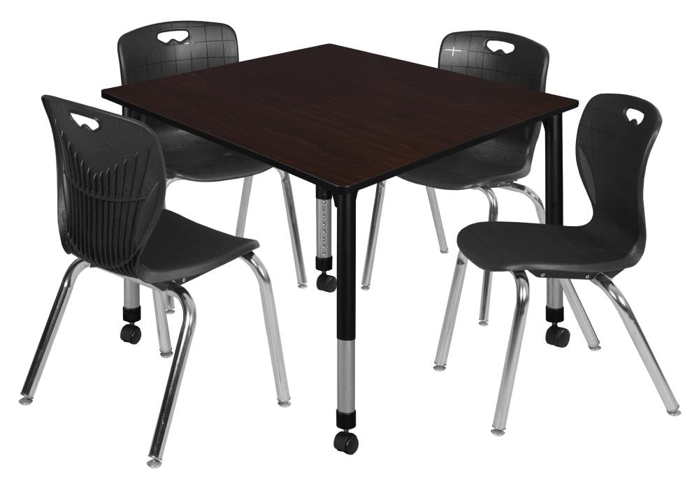 Regency TB4848MWAPCBK40BK Classroom Tables Brown 4-Person Training Table (48-in W x 34-in H)