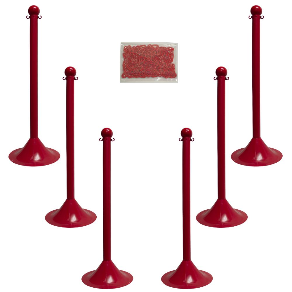 Mr. Chain 71005-6 Red Light Duty Stanchion and Chain Kit