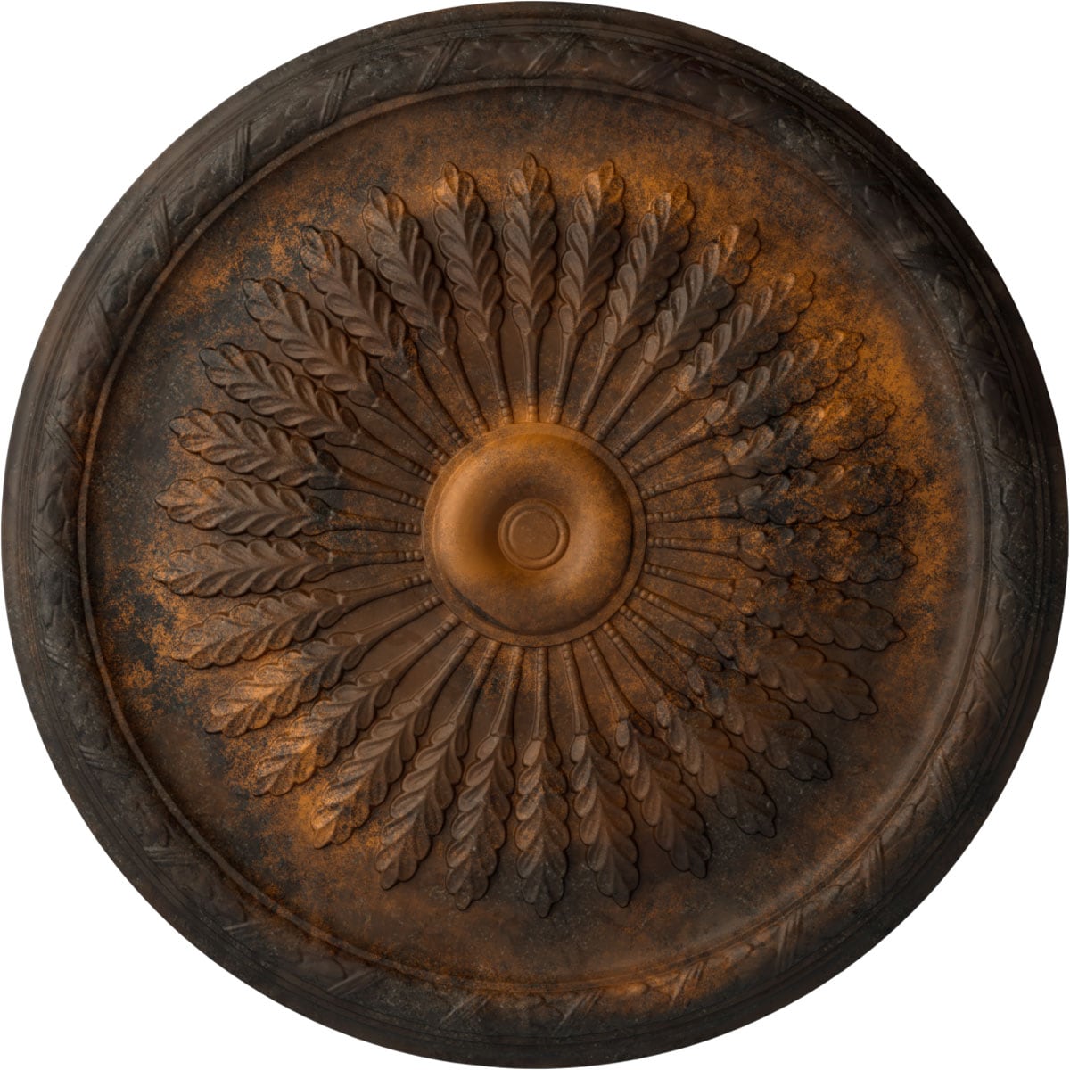 Ekena Millwork CM36JURUS Juniper 36-Inches W x 36-Inches L Painted Rust Polyurethane Whole Ceiling Medallion