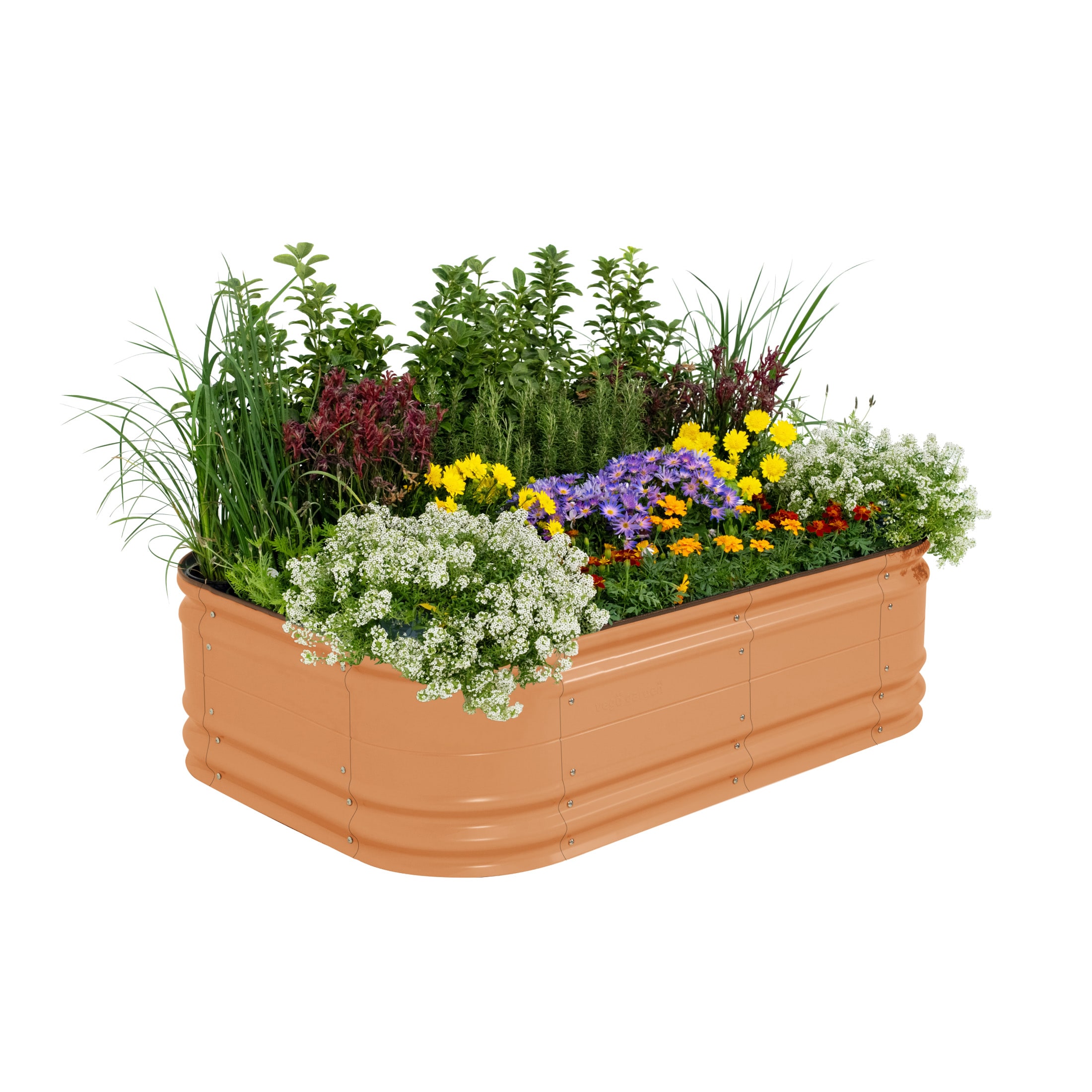 Vego Garden VB6N117TCG2 25-cu ft 42-in W x 60-in L x 17-in H Terra Cotta Galvanized Metal Raised Garden Bed