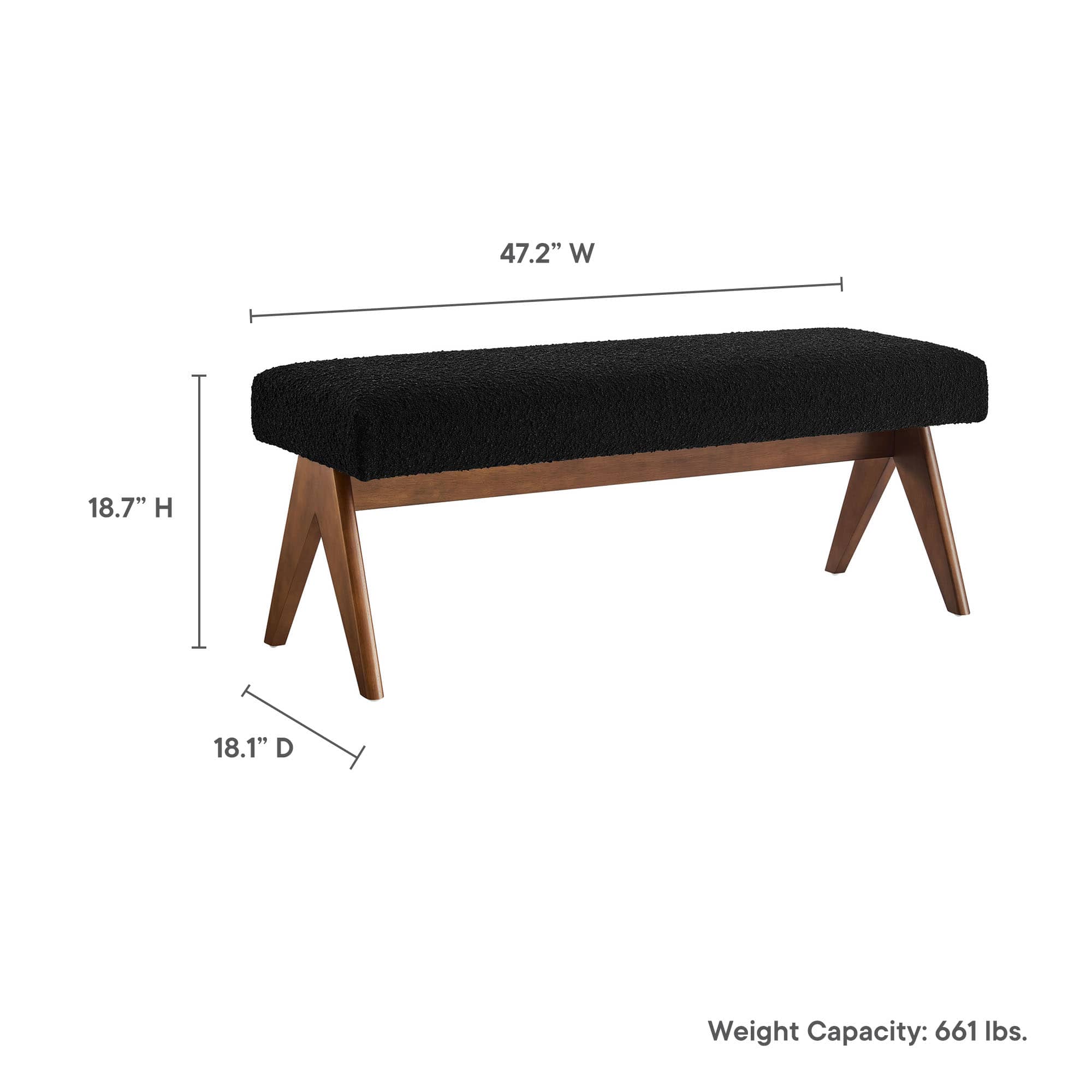 Modway EEI-7113-BLK bench - View #3