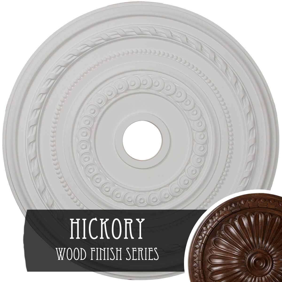Ekena Millwork CM25COHIS Cole 25.375-in W x 25.375-in L Hickory Polyurethane Ceiling Medallion