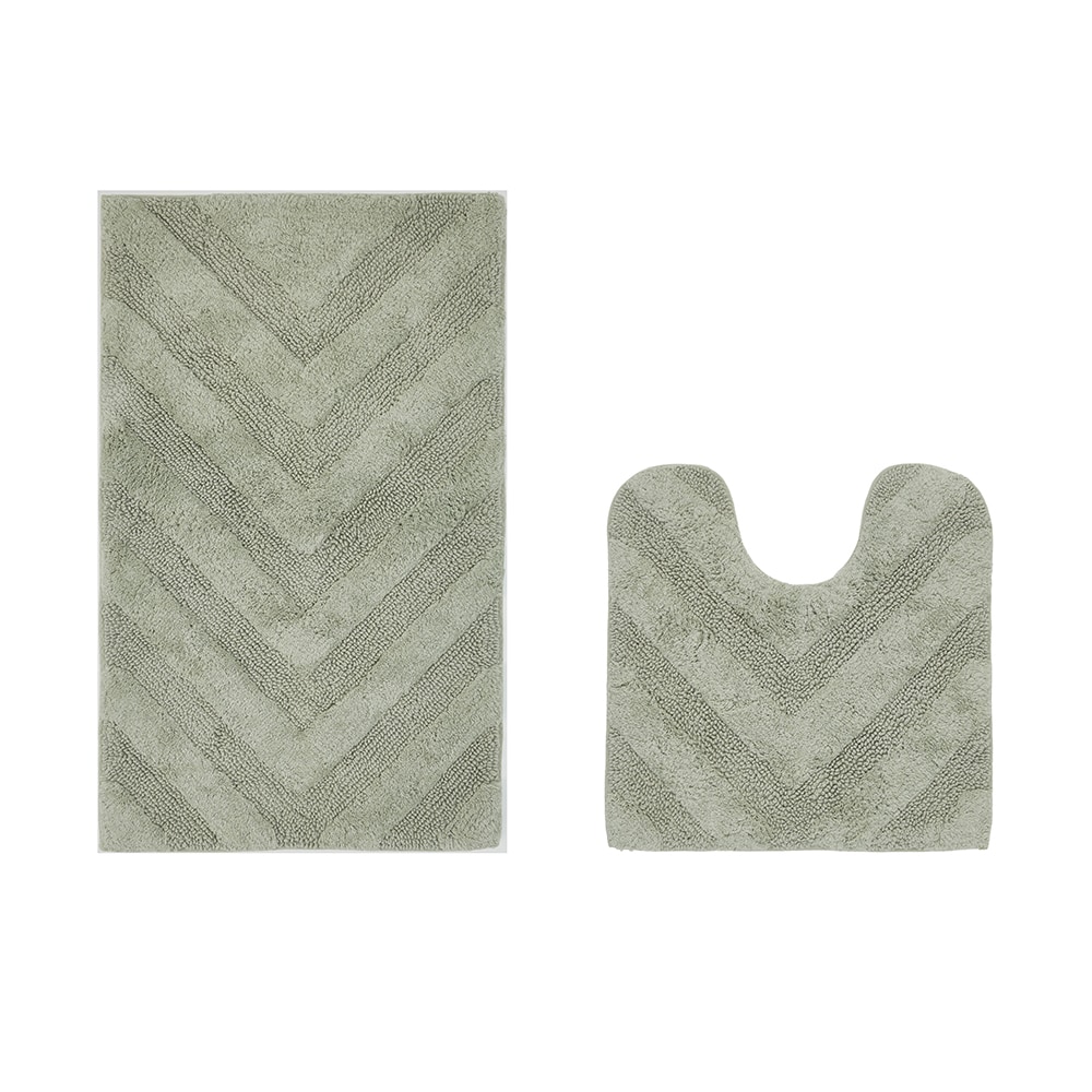 Hugo Sage Cotton 2-Piece Tufted Bath Rug Set with Non-Slip Backing