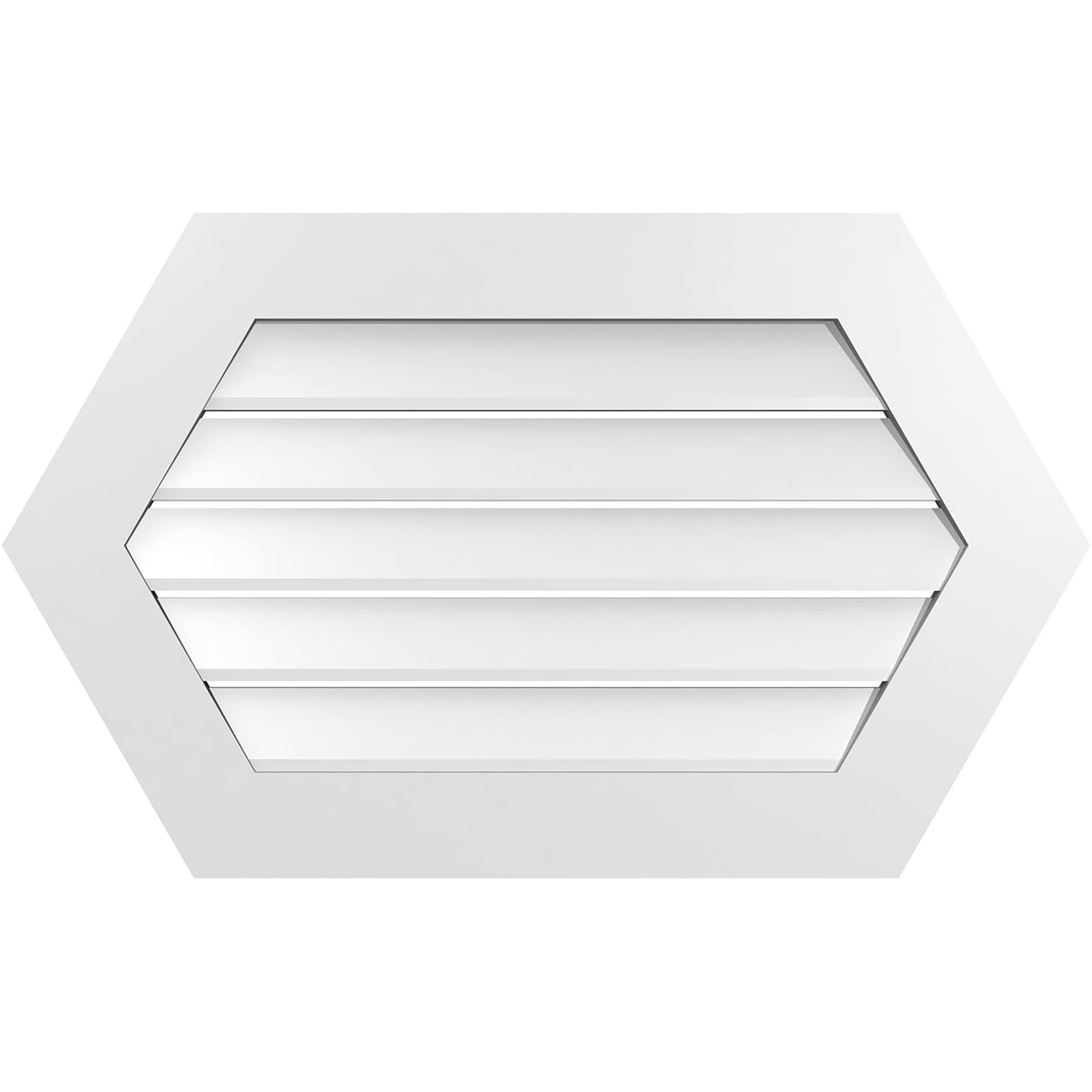 Ekena Millwork GVPHP36X2201SF 36-Inches x 22-Inches Off-white Peaked PVC Gable Louver Vent