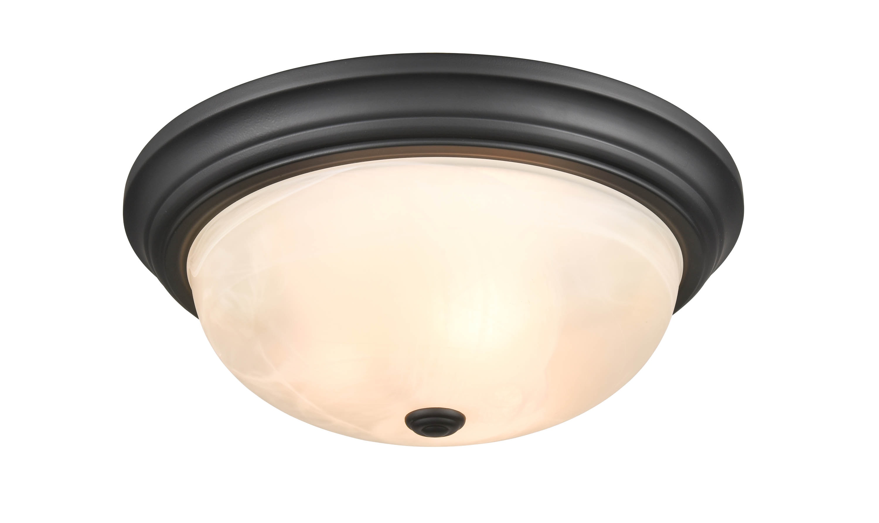 Matte Black Glass 15" Indoor/Outdoor Flush Mount Light
