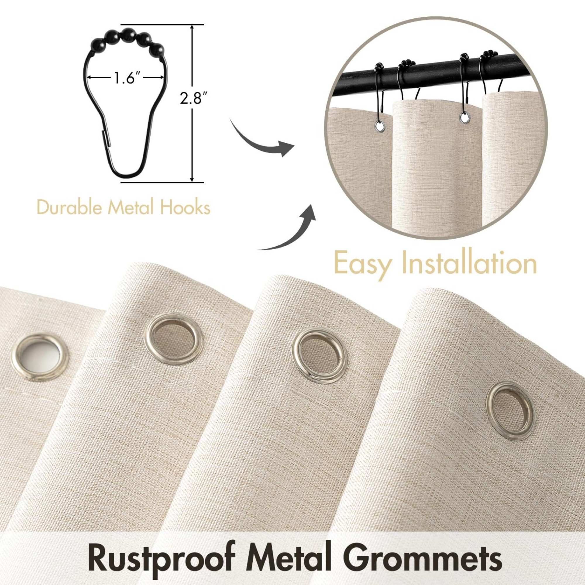 Wudkey L4-MJ2S2Q Shower-Curtains-Liners - View #5