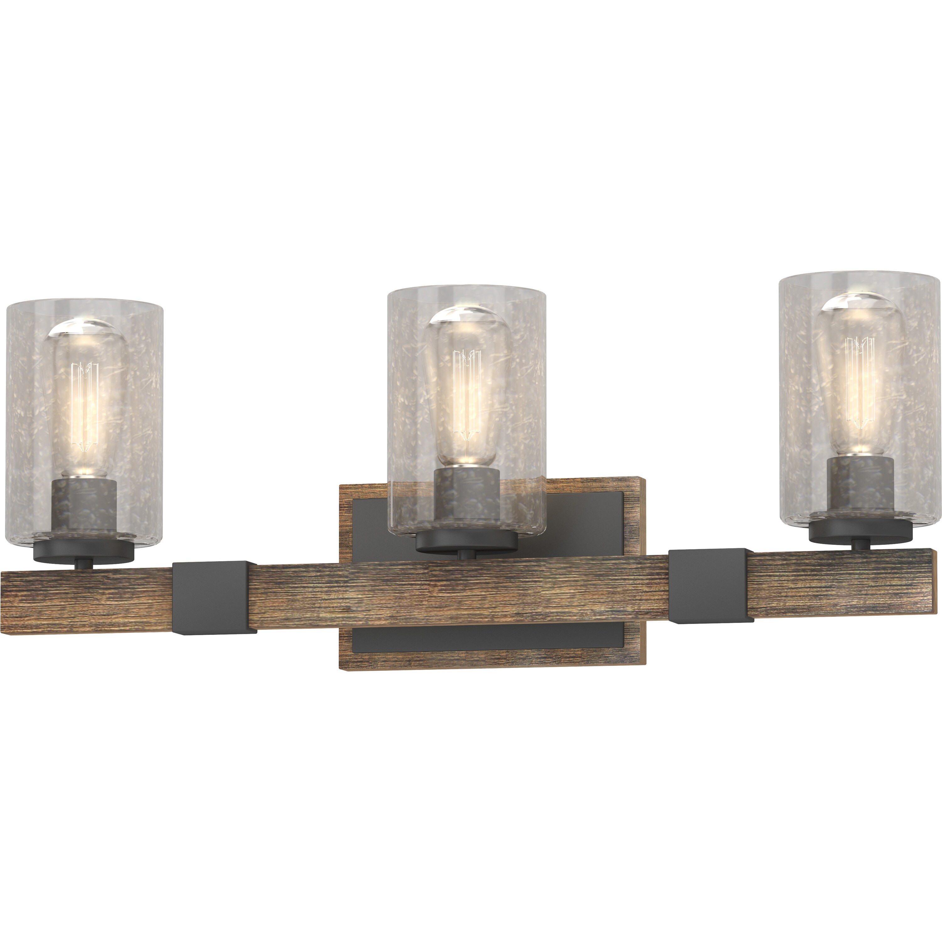 wood and metal vanity light