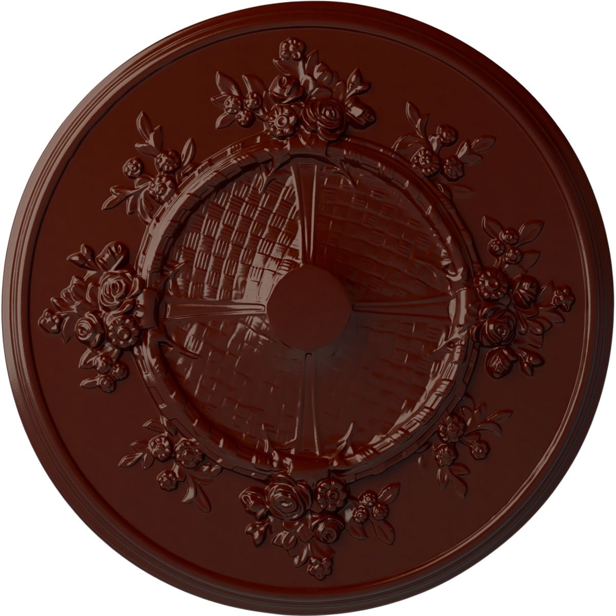 Ekena Millwork CM27FLBMF Flower 27-in W x 27-in L Painted Brushed Mahogany Polyurethane Whole Ceiling Medallion