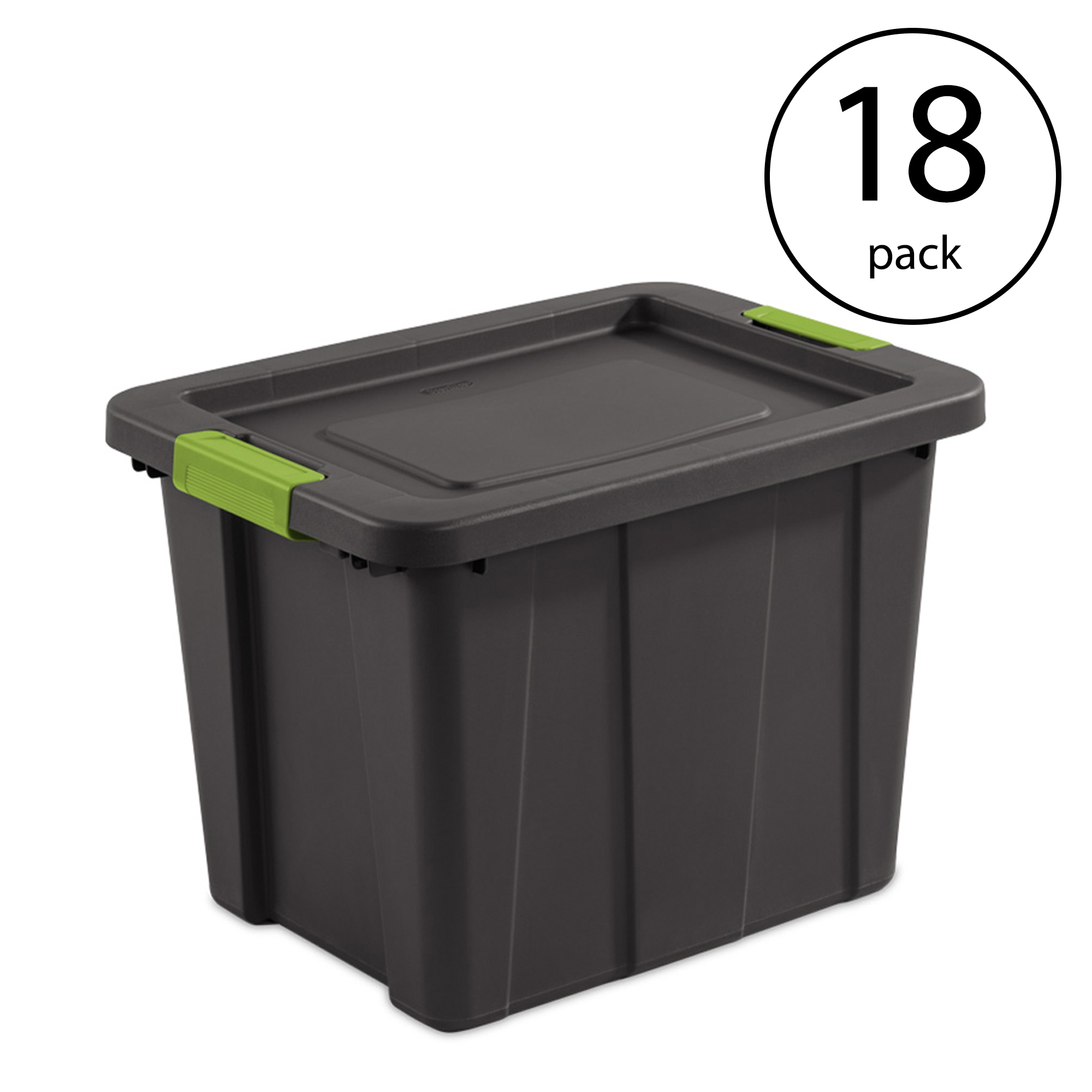 Sterilite 18-Pack Large 18-Gallons (72-Quart) Flat Gray Heavy Duty Tote  with Latching Lid in the Plastic Storage Containers department at