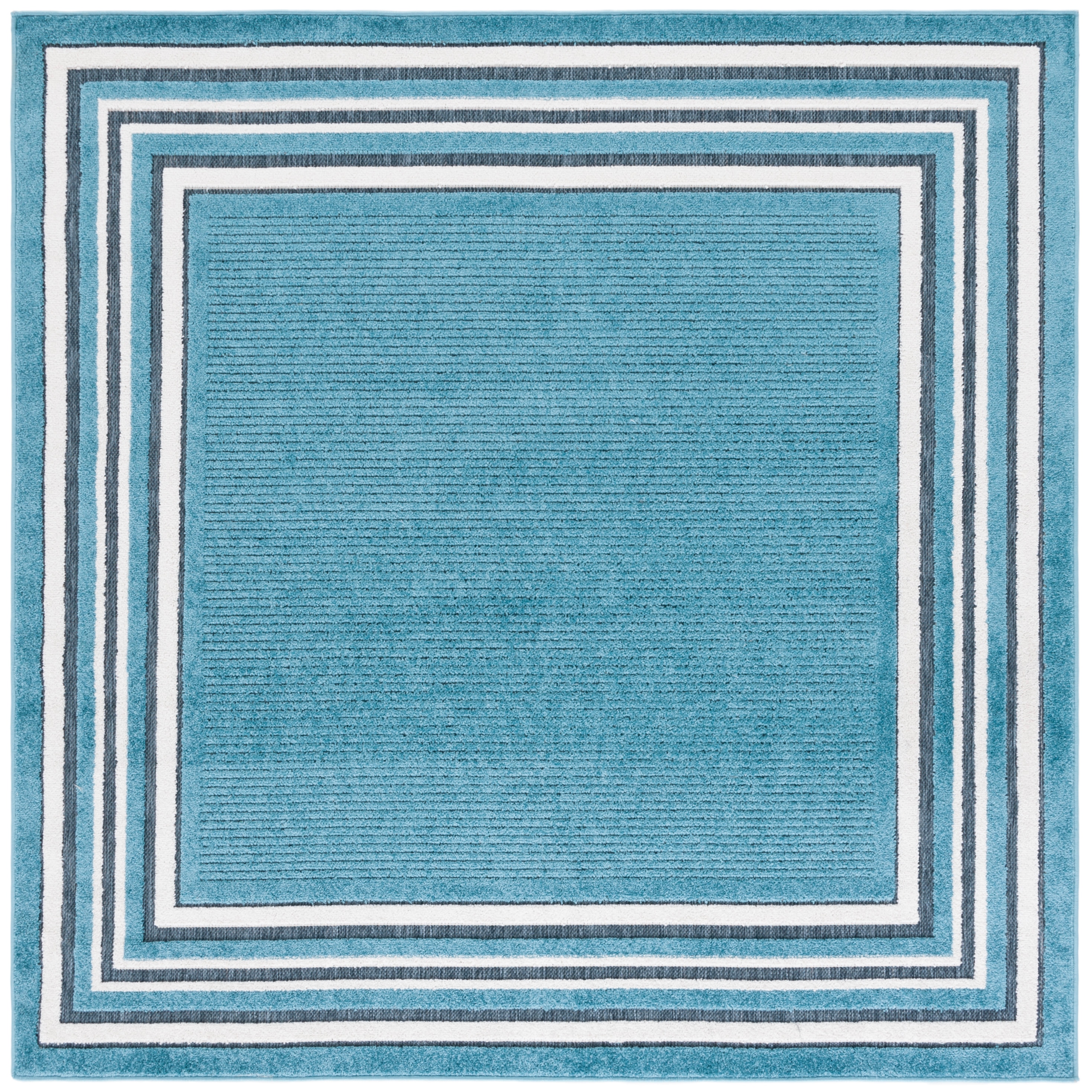Cabana 634K Turquoise/Ivory 7 X 7 Area Rug
