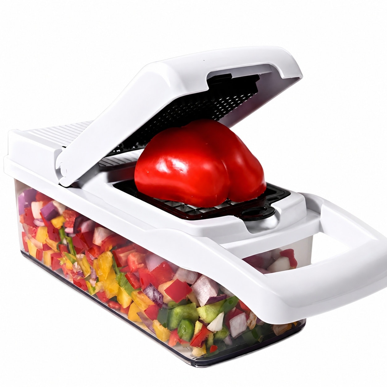 Aoibox  25 in 1 Vegetable Chopper with 13 Interchangeable Blades Mandoline Slicer and Cheese Grater with Container