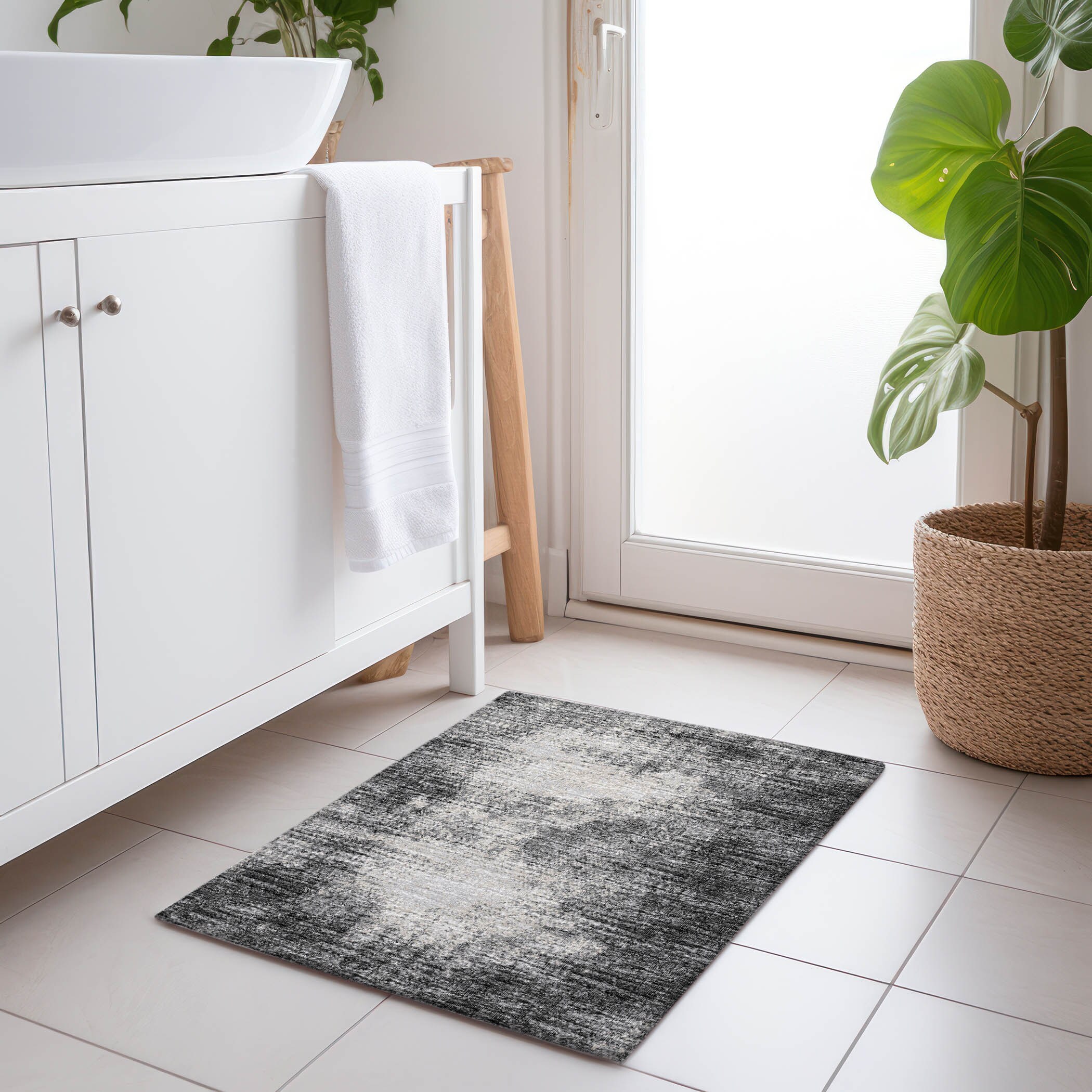 Addison Rugs AMF34BK20X30 Mayfield AMF34BK 2 x 3 (ft) Loomed Black Rectangular Indoor Abstract Machine washable Pet Friendly Area rug