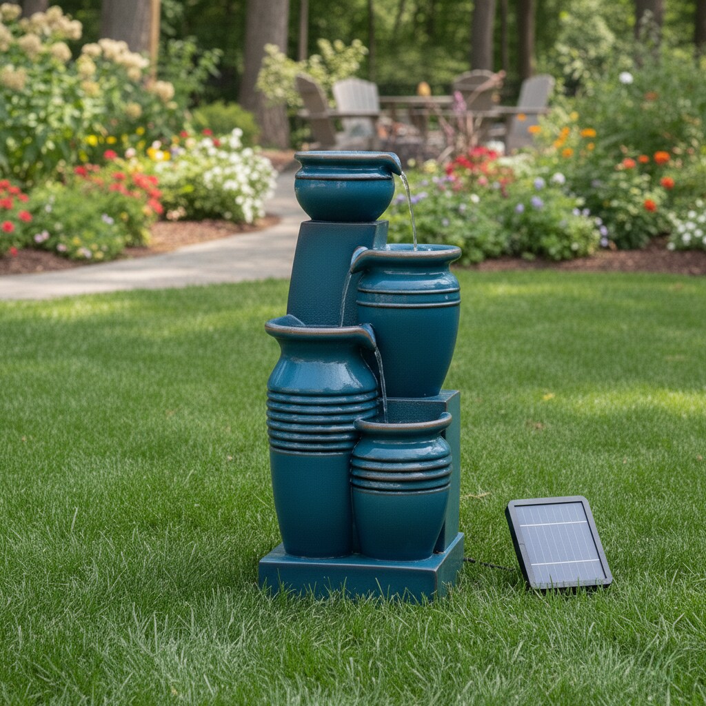 光輝龍フォレスト & PPP セット Teamson Home 28.74-in H Resin Water Solar Tiered Outdoor Fountain
