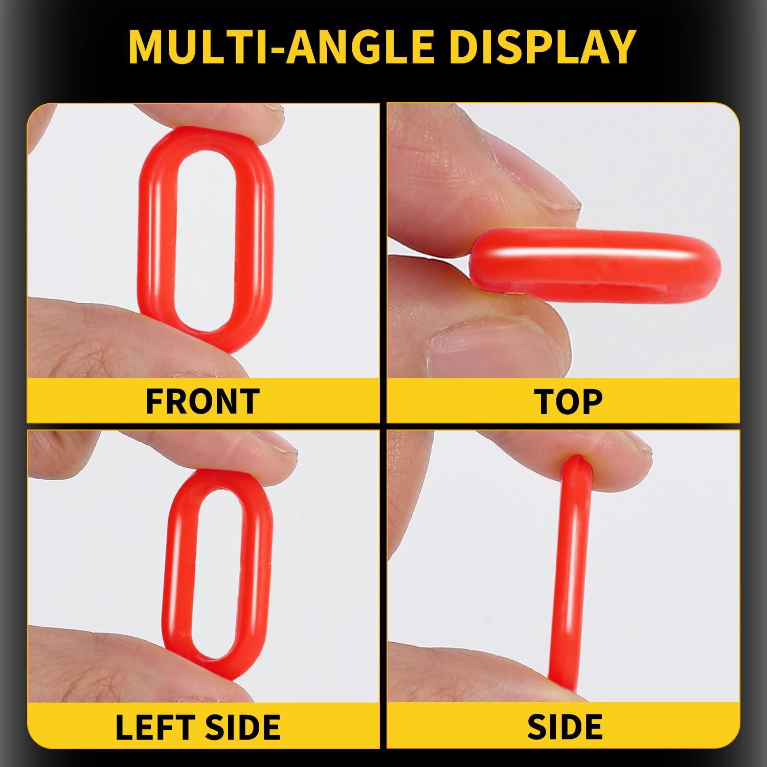 GarveeLife 240 Feet Red Plastic Chain Links 6MM Thick Safety Chain with ...