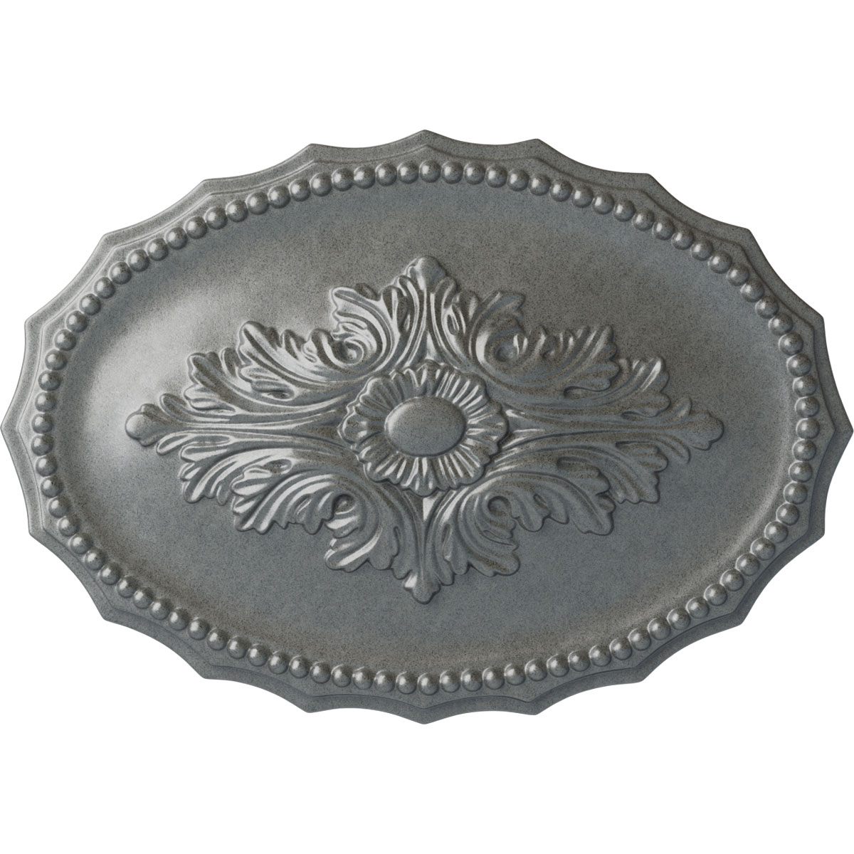 Ekena Millwork CM16OXPLS Oxford 11.75-in W x 16.5-in L Painted Platinum Polyurethane Whole Ceiling Medallion