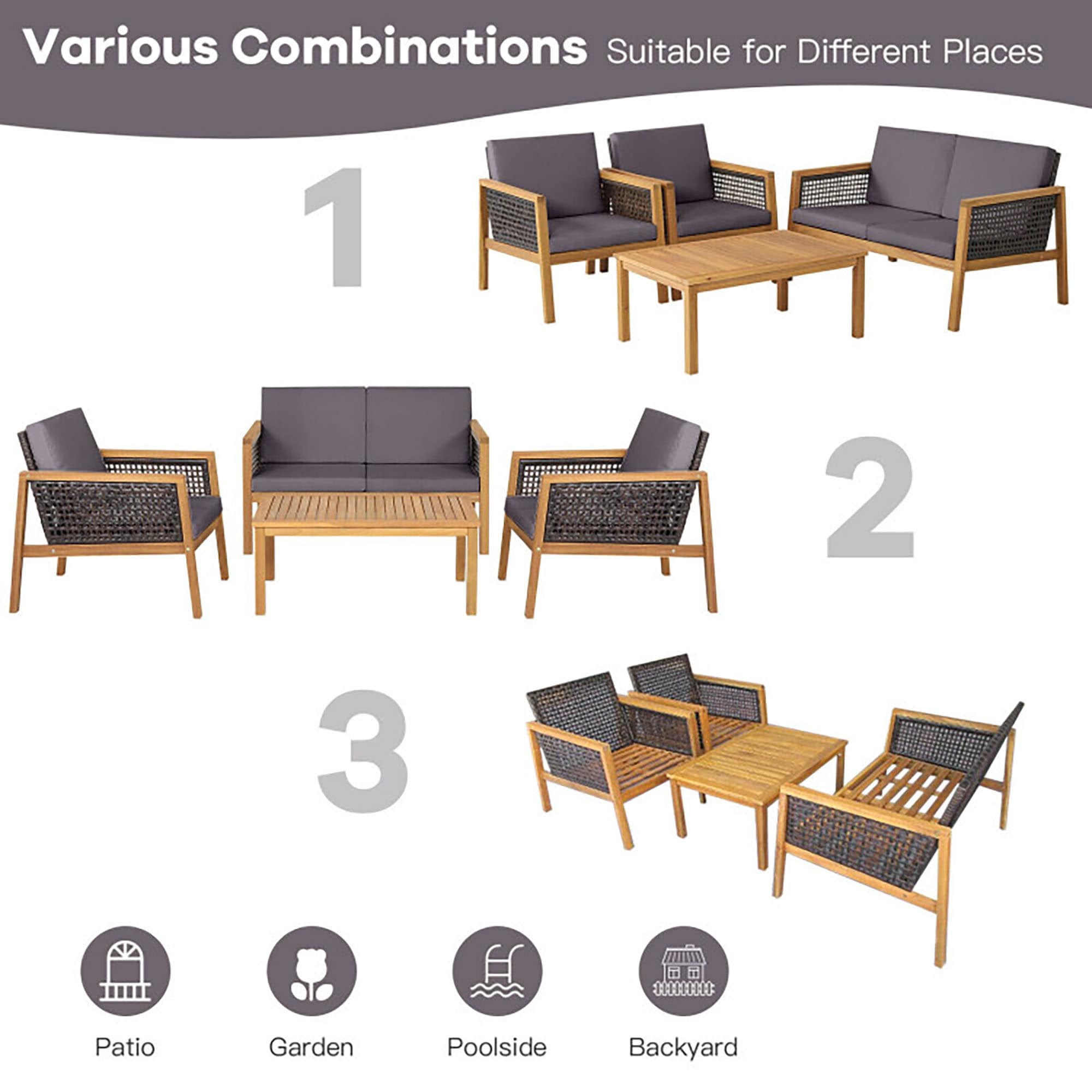 CASAINC CN-WFQ03-GY Patio-Conversation-Sets - View #5