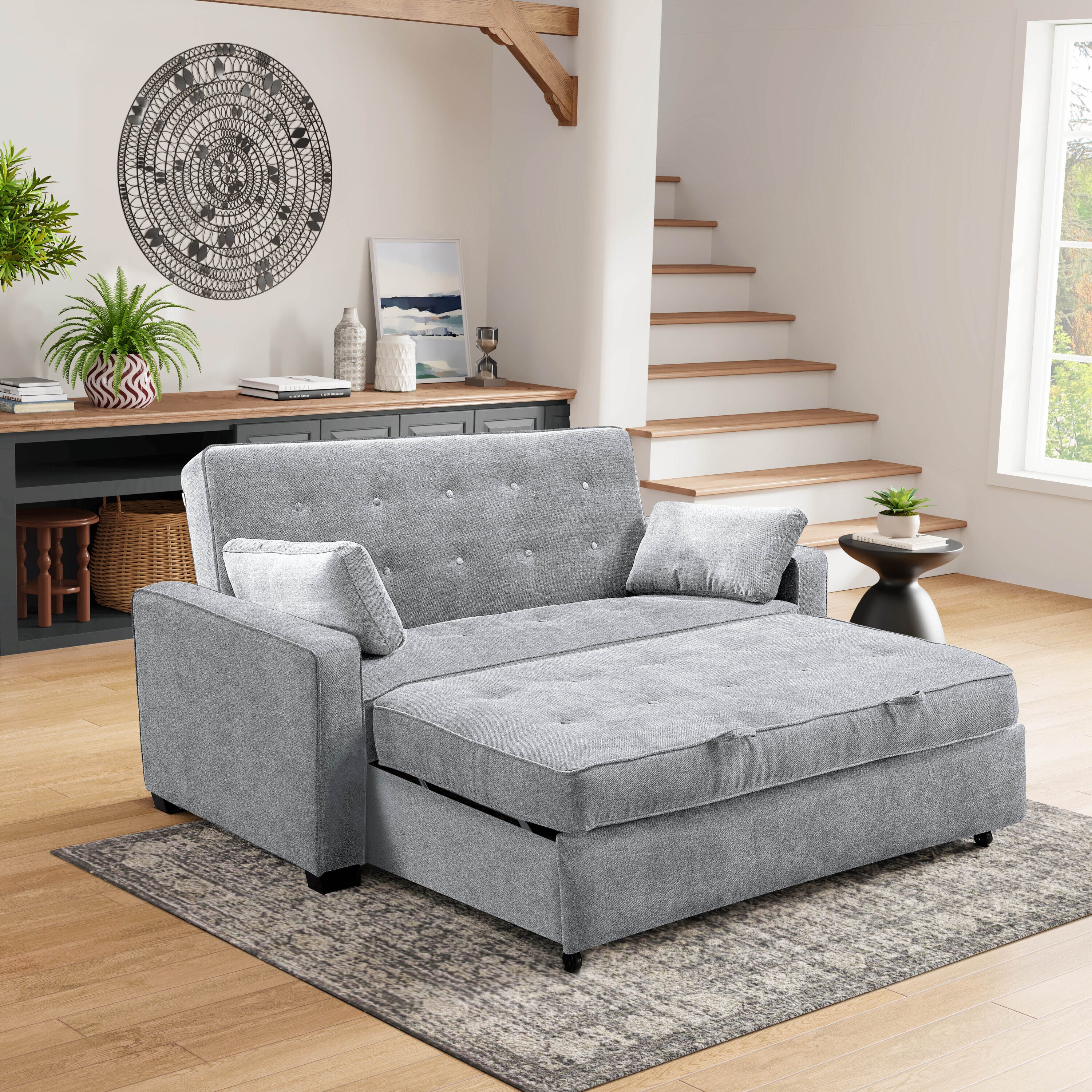 Serta Arya 66.5-in Modern Light Grey Polyester/Blend 2-seater Sofa in the  Couches, Sofas & Loveseats department at