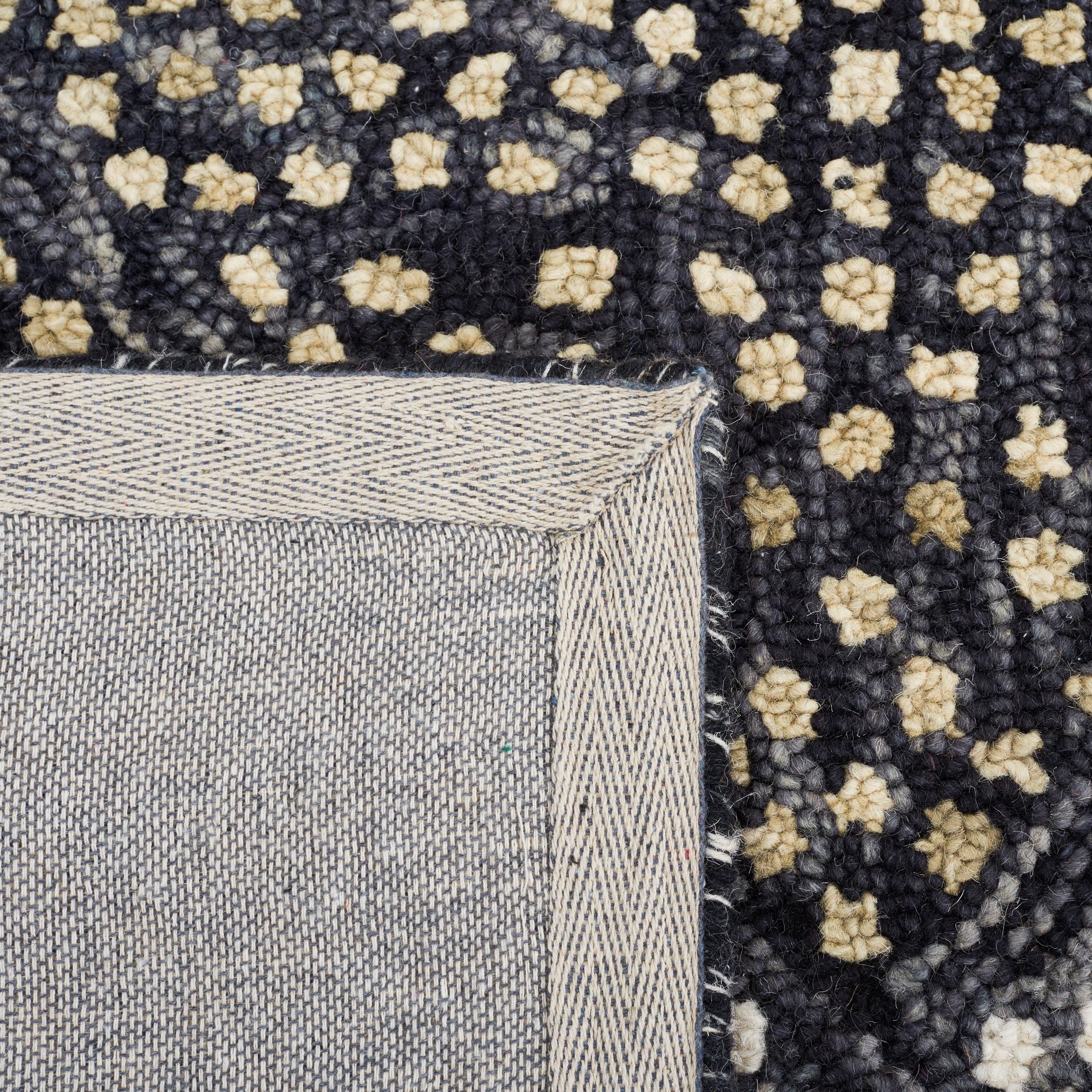 Trace Ivory and Navy Hand-Tufted Wool Area Rug