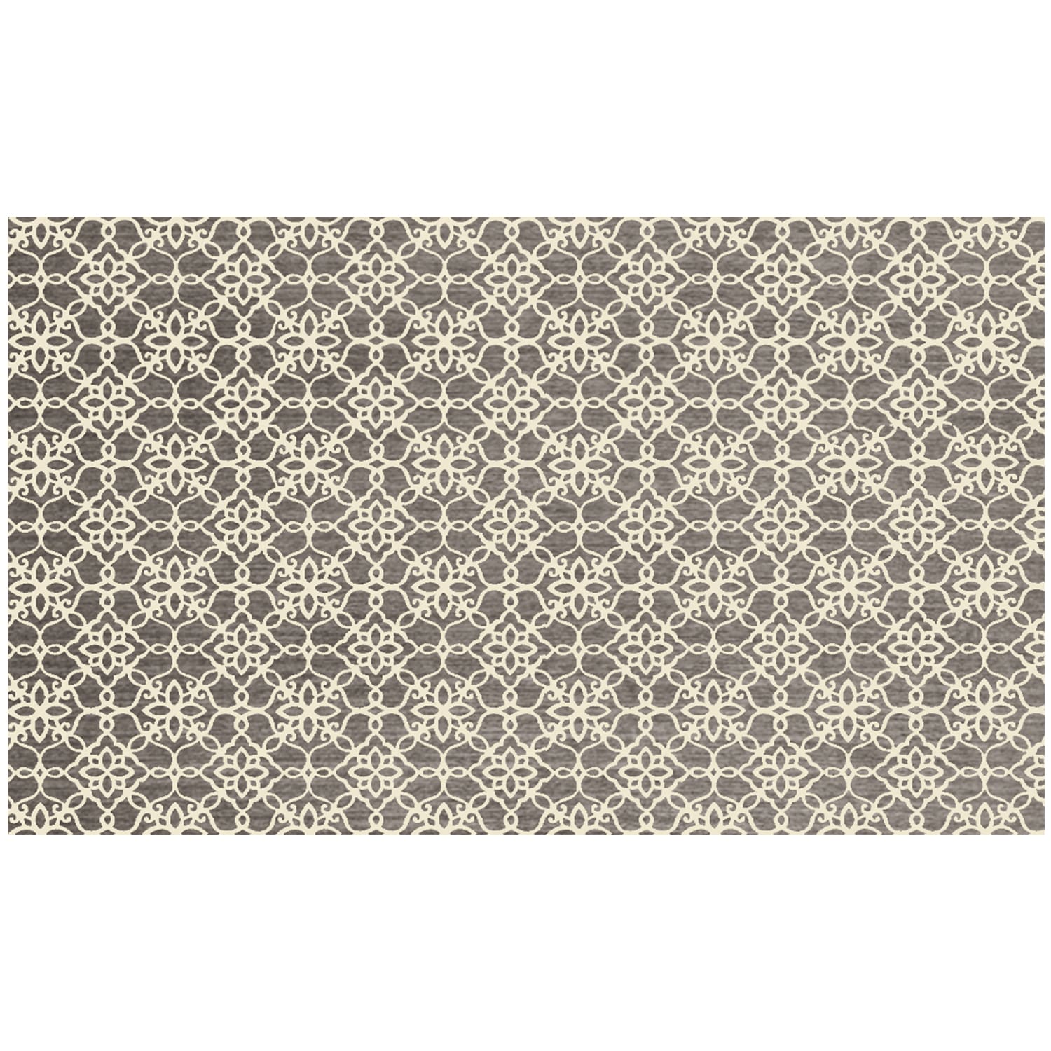 Ruggable 93677 Washable 3 x 5 Rich Grey Indoor/Outdoor Floral/Botanical Machine Washable Throw Rug