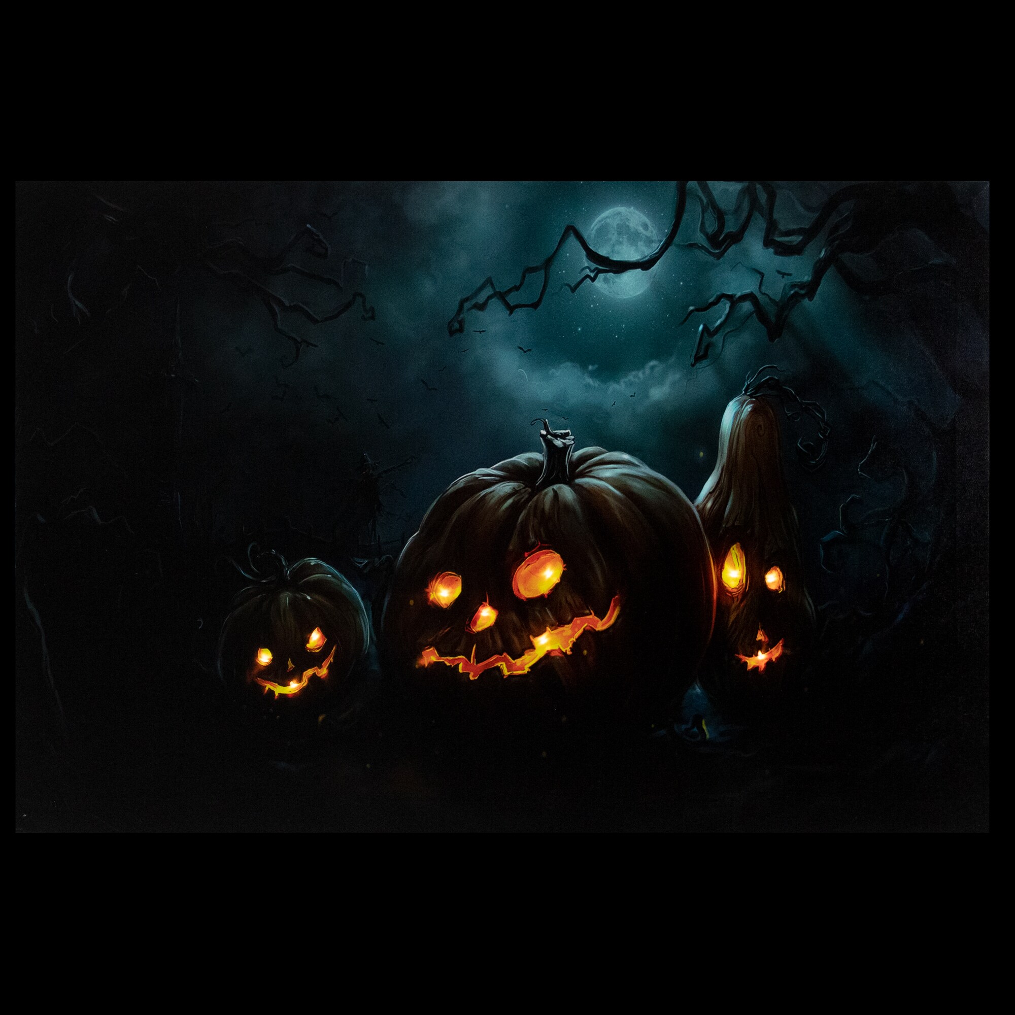 Northlight 15.75-in Hanging Lighted Jack-o-lantern Wall Art in the ...