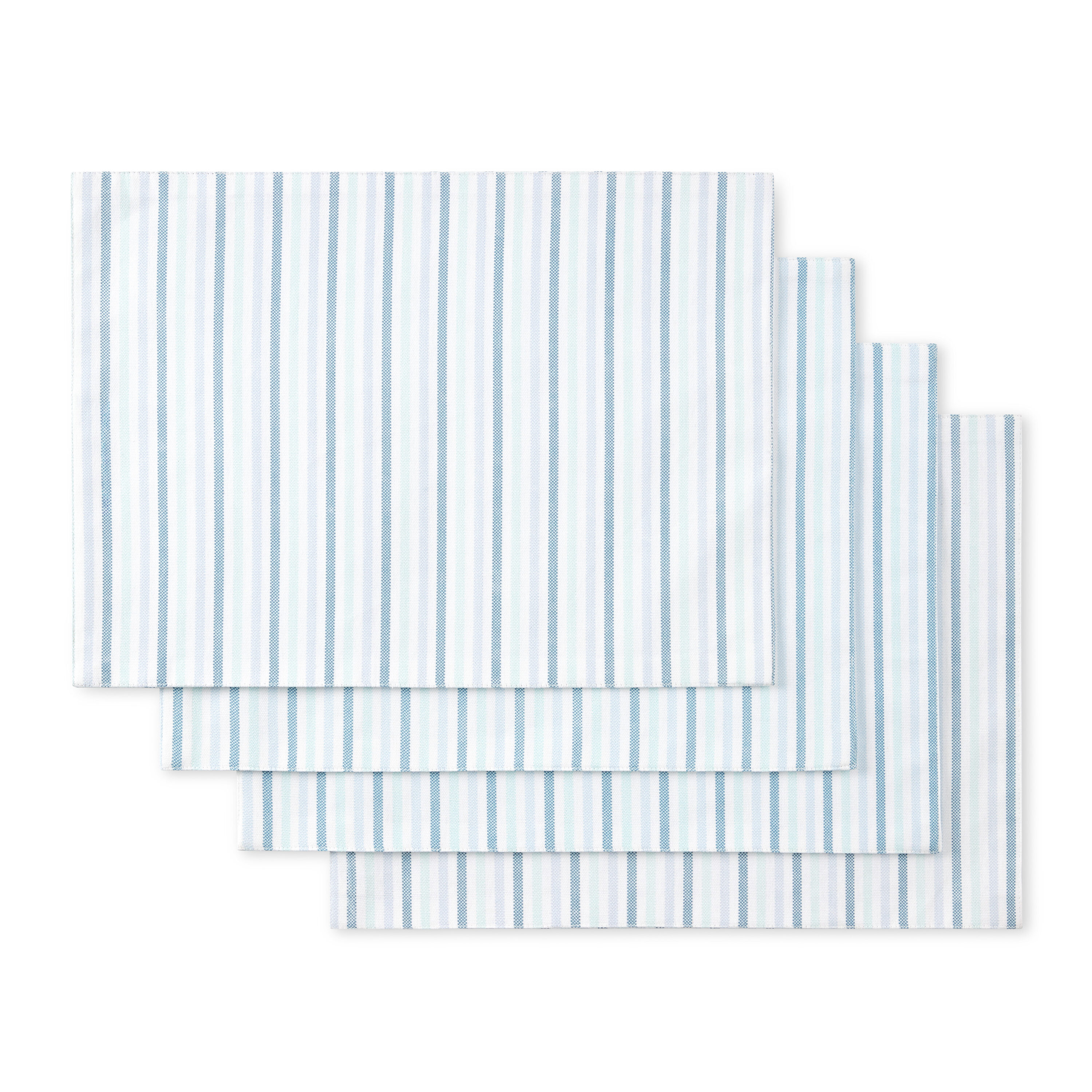 Martha Stewart P4018634TDMS 281BL 4 -Pack Blue Cotton Rectangle Placemats