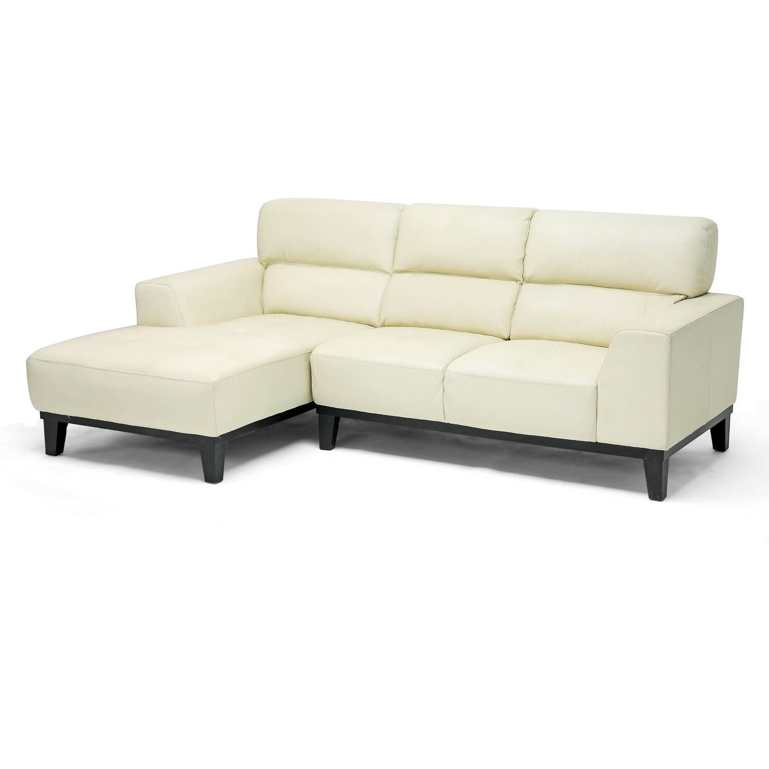 Baxton Studio Cream Faux Leather Sectional at Lowes