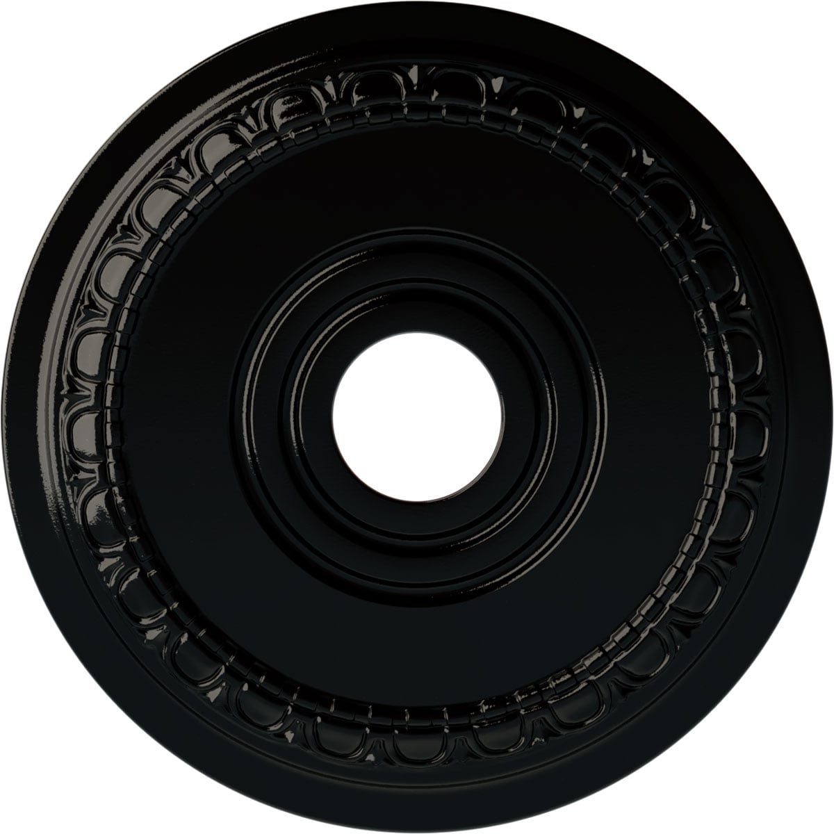 Ekena Millwork CM17MUBPS Munich 17.5-in W x 17.5-in L Painted Black Pearl Polyurethane Whole Ceiling Medallion