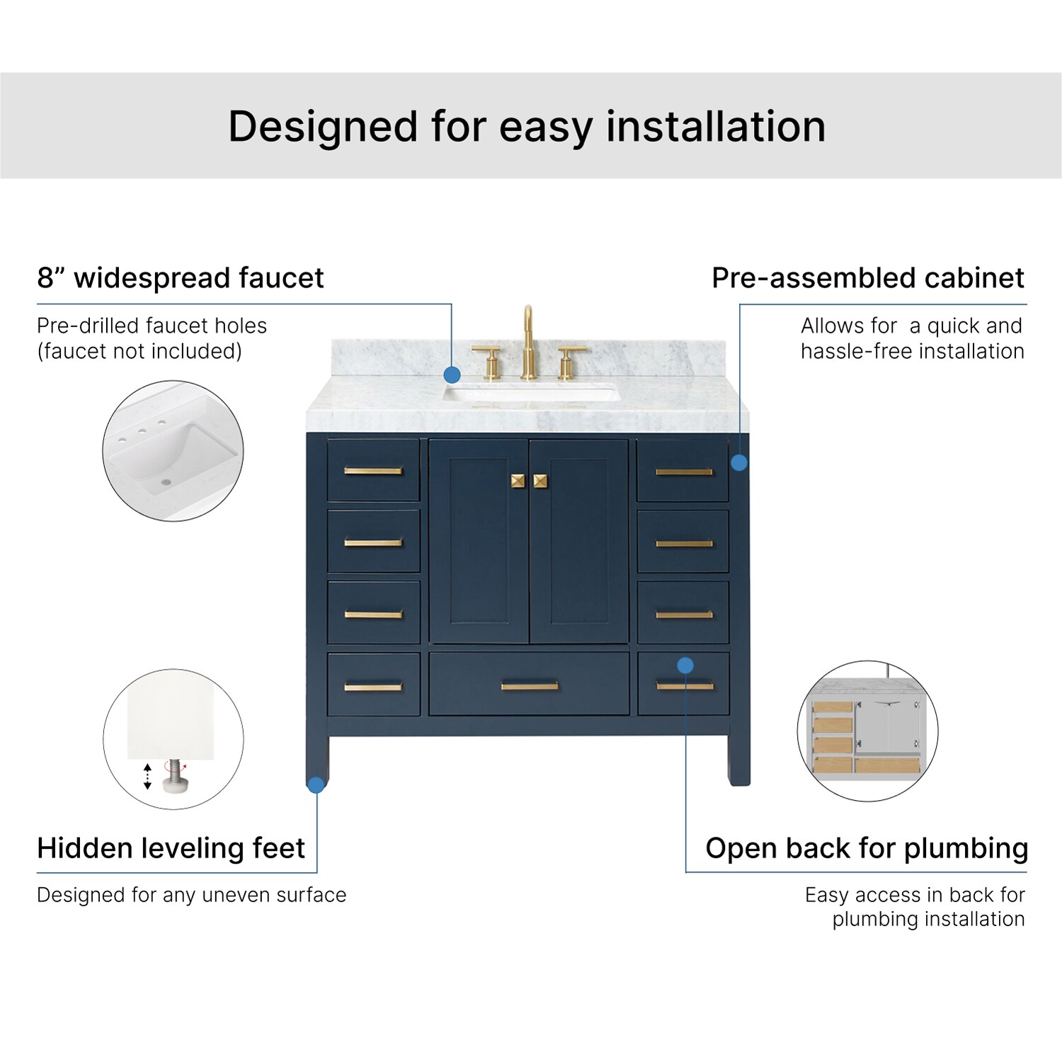 ARIEL A042SCW5RVOMNB Bath-Vanity-Combo - View #7