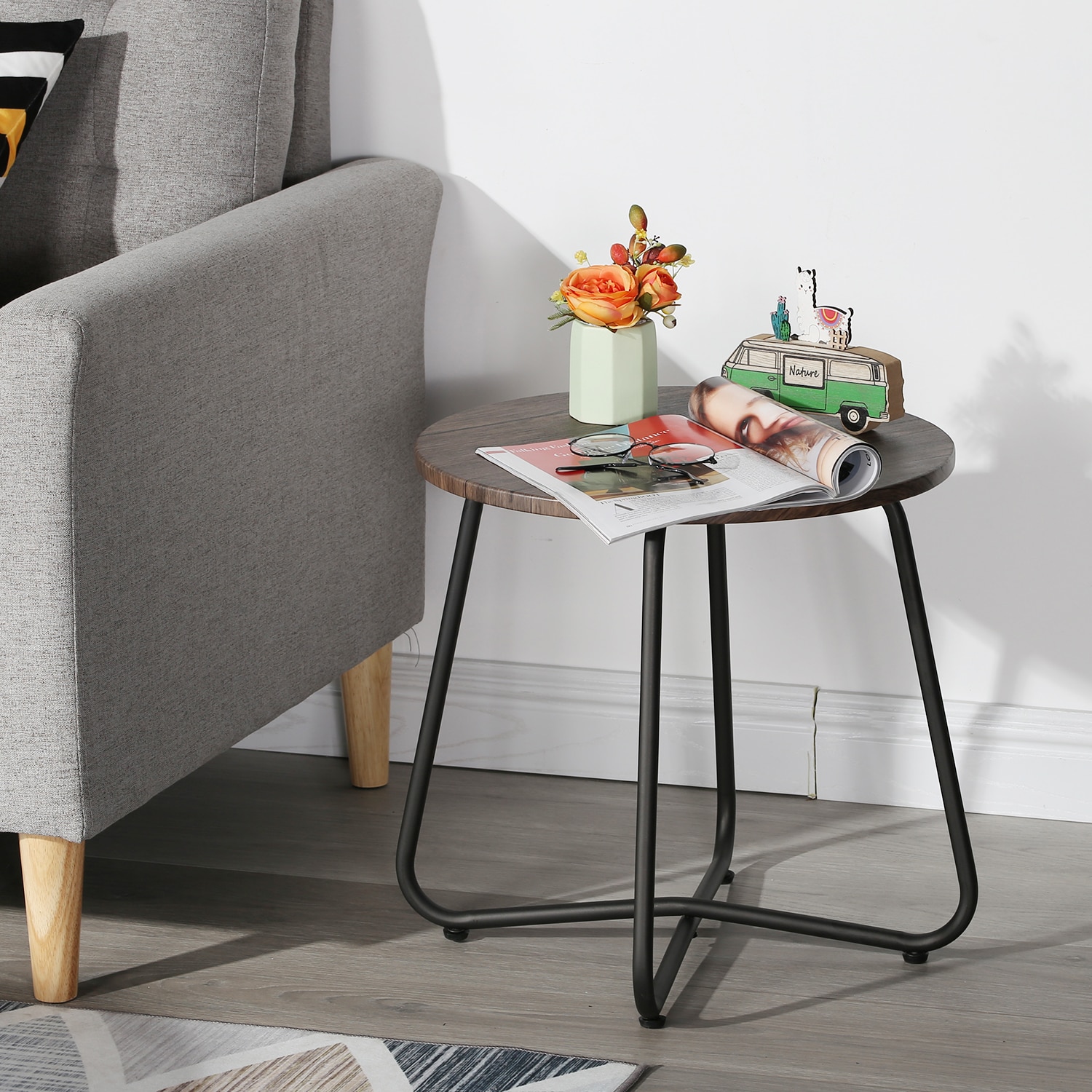 Vecelo LOE-XJM-ST08-BRN End-Tables - View #4