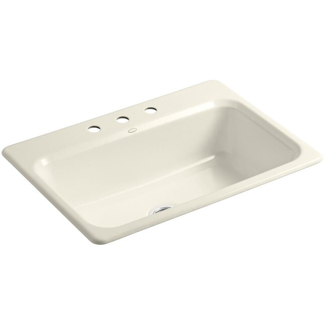 Bakersfield Drop-In Cast-Iron 31 in. 3-Hole Single Bowl Kitchen Sink in White Bakersfield Drop-In Cast-Iron 31 in. 3-Hole Single Bowl Kitchen Sink in White