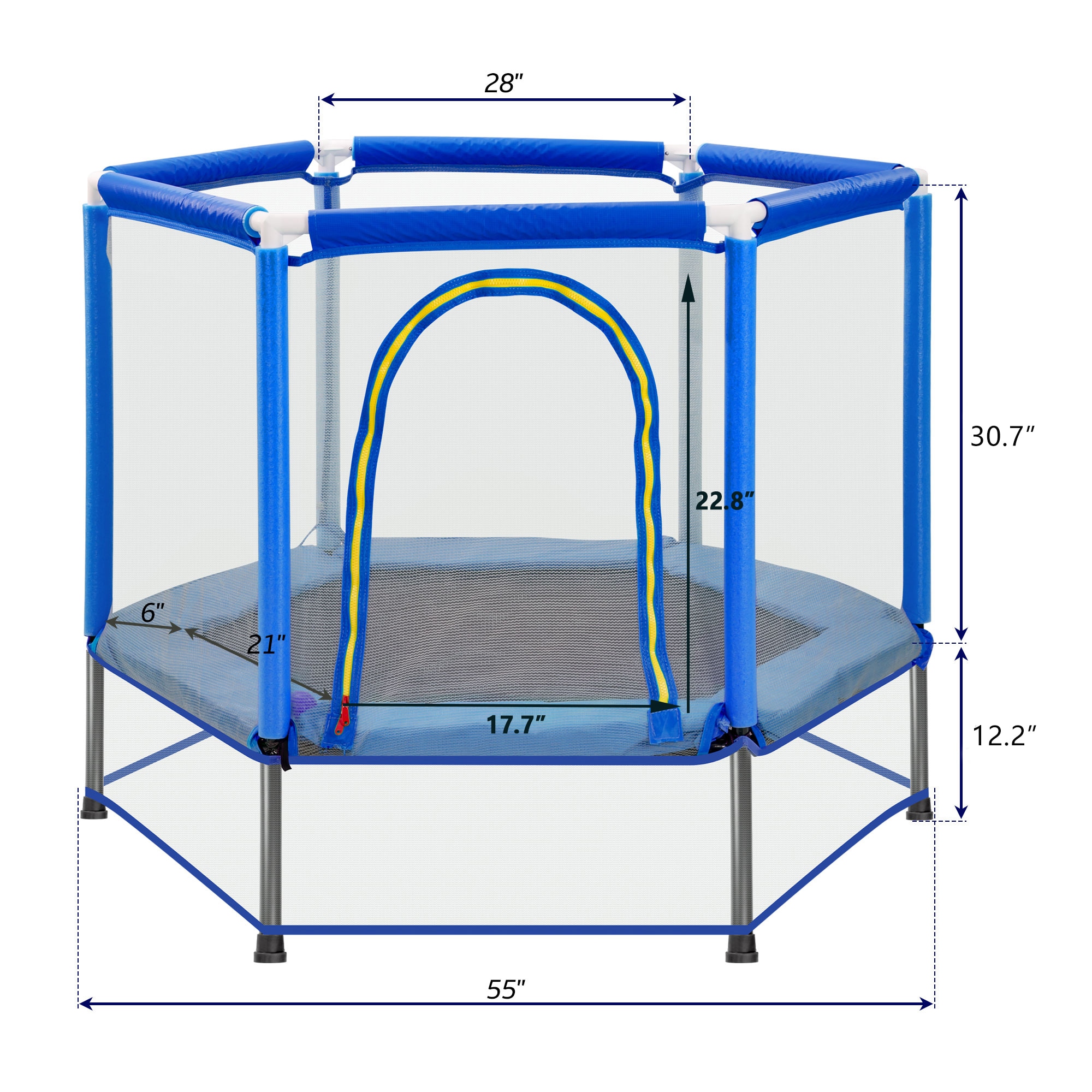 Runesay AB15 Trampolines 4.5-ft Round Kids in Blue