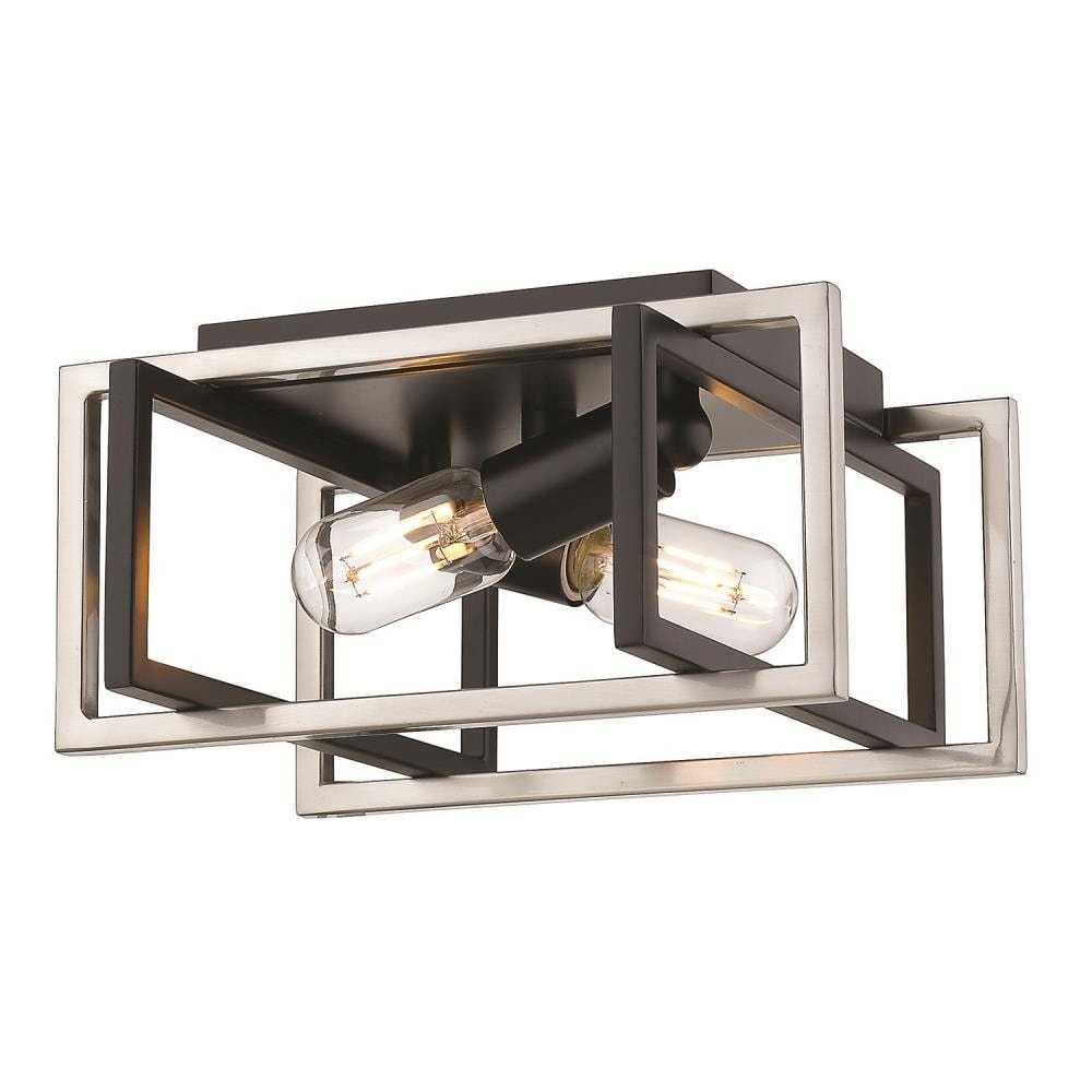 Tribeca Black and Pewter Indoor/Outdoor Flush Mount Light