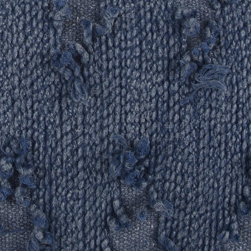 Blue Chevron Embroidered Cotton 14" x 26" Throw Pillow