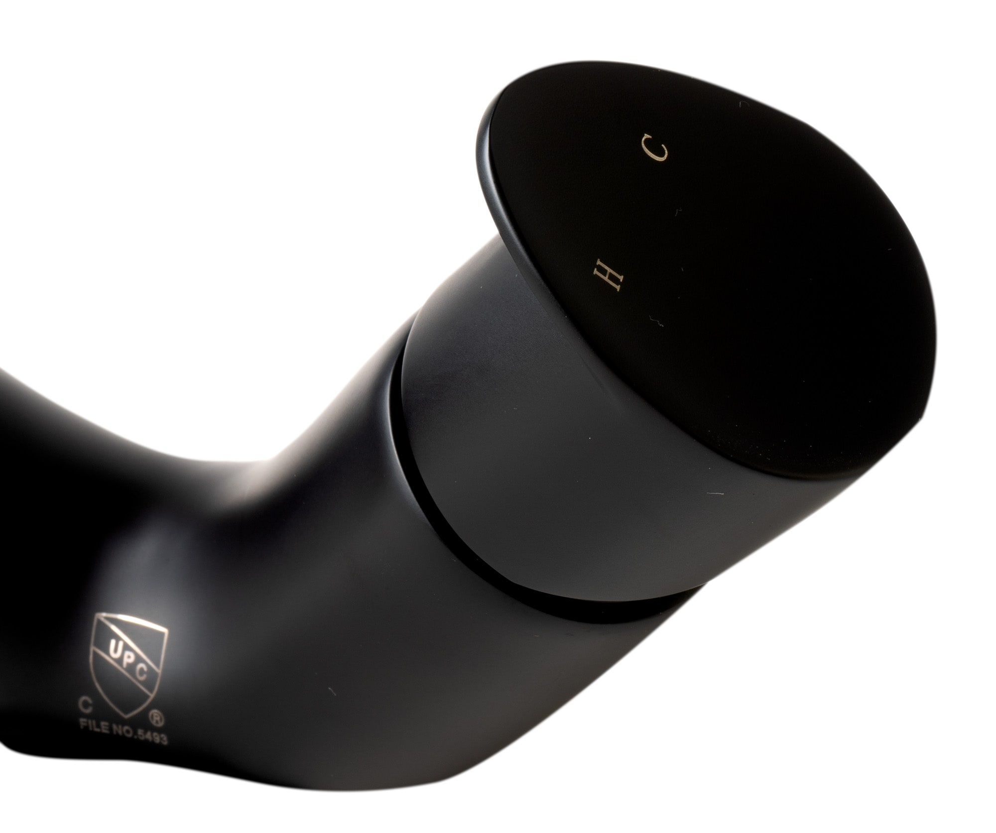Matte Black Single-Handle Bathroom Faucet with Wave Design