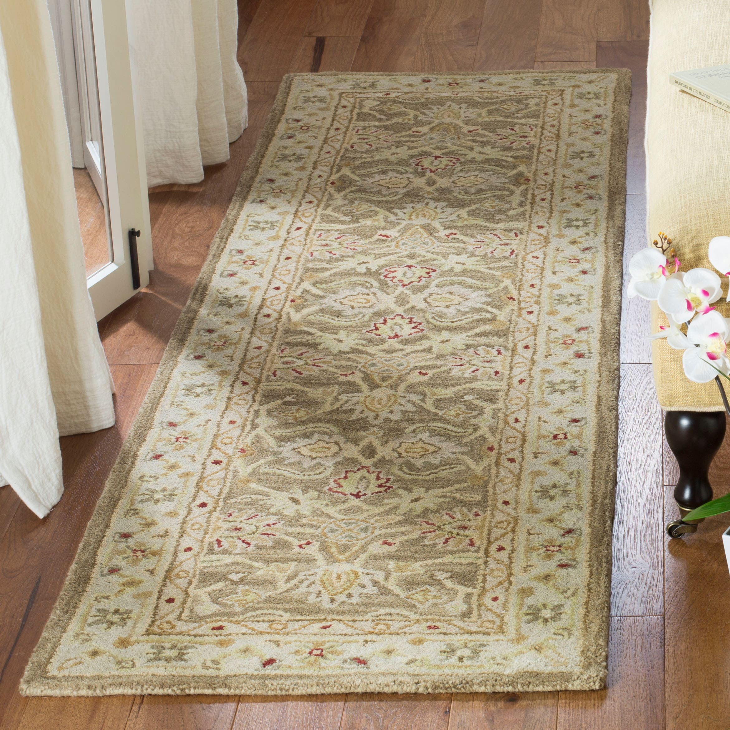  An522 Tan/Ivory Traditional 2ft-3in x 20ft Runner Rug