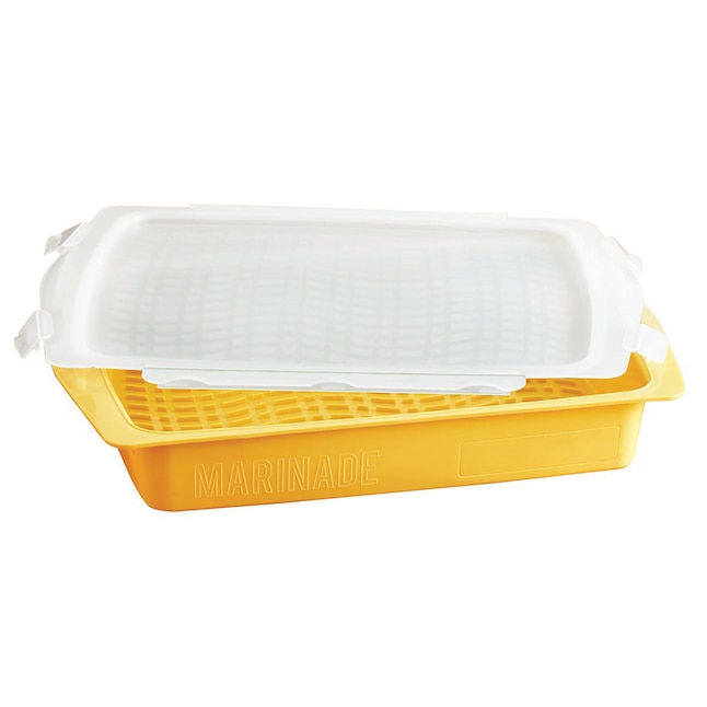 Mr. Bar-B-Q 11.61-in x 16.97-in Yellow Rectangle Serving Tray in