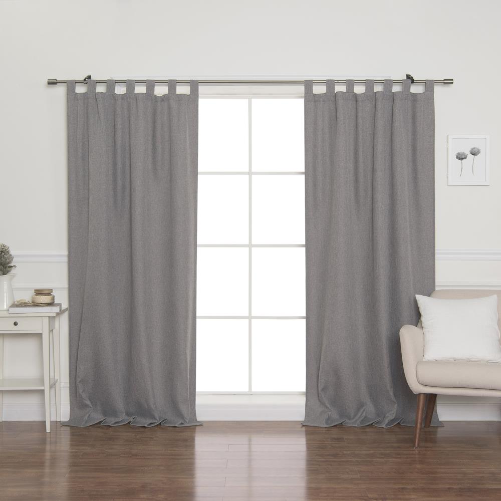 Best Home Fashion 84-in Grey Blackout Top Tab Single Curtain Panel in ...