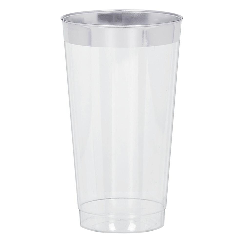 Shimmering Silver 16 oz Plastic Cups