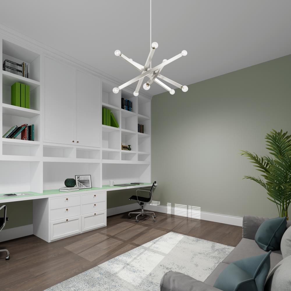 Solna Brushed Nickel 10-Light Modern Chandelier